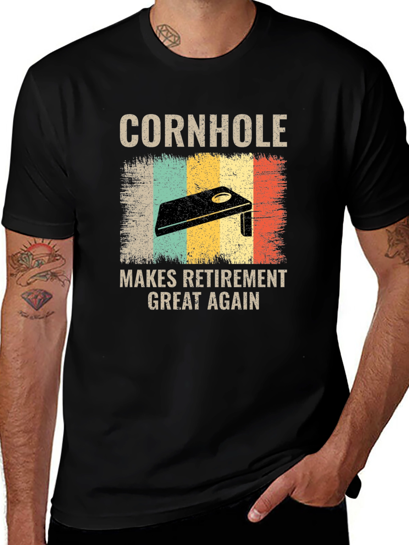 Variant 5 of Cornhole Retirement T-Shirt - Makes Retirement Great Again