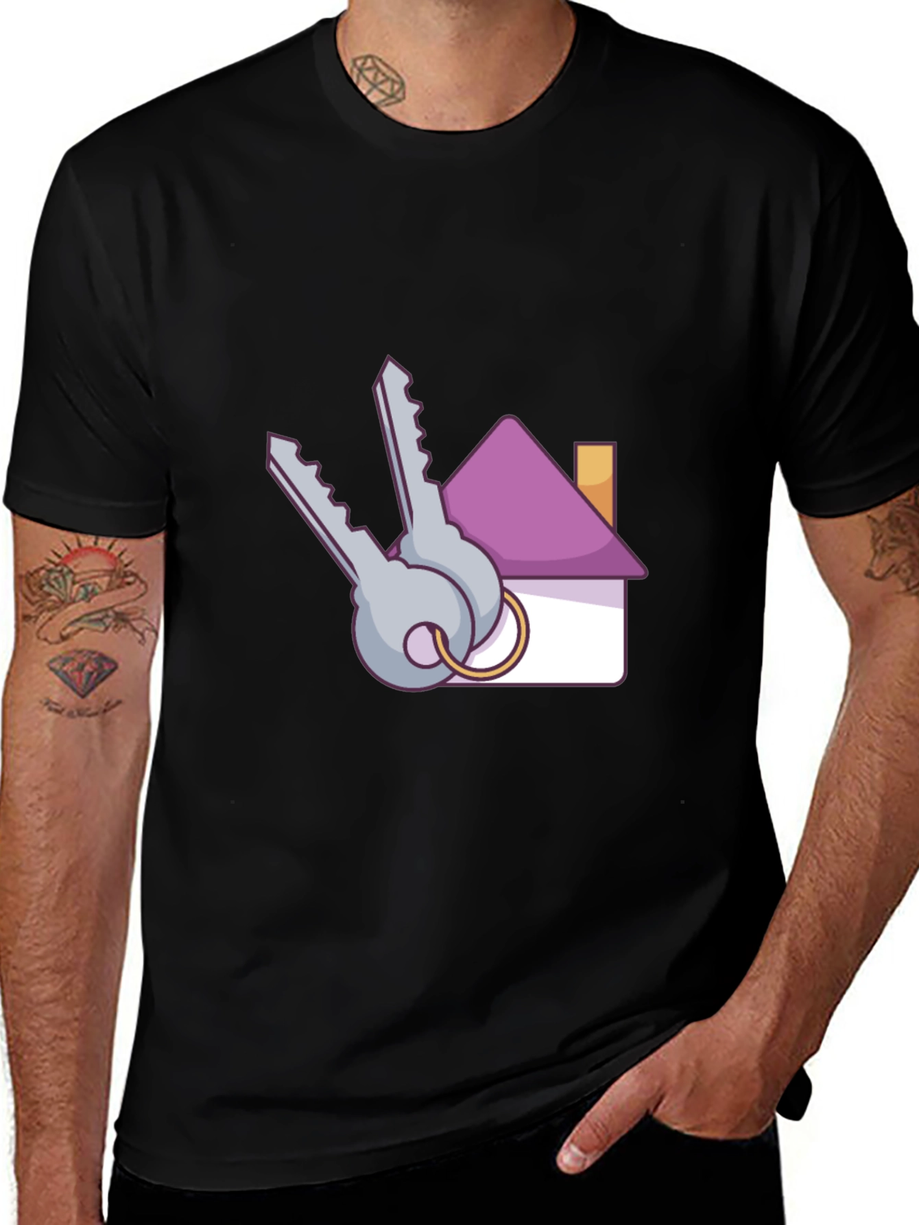 Variant 23 of Homeowner T-Shirt: House Keys Graphic Print