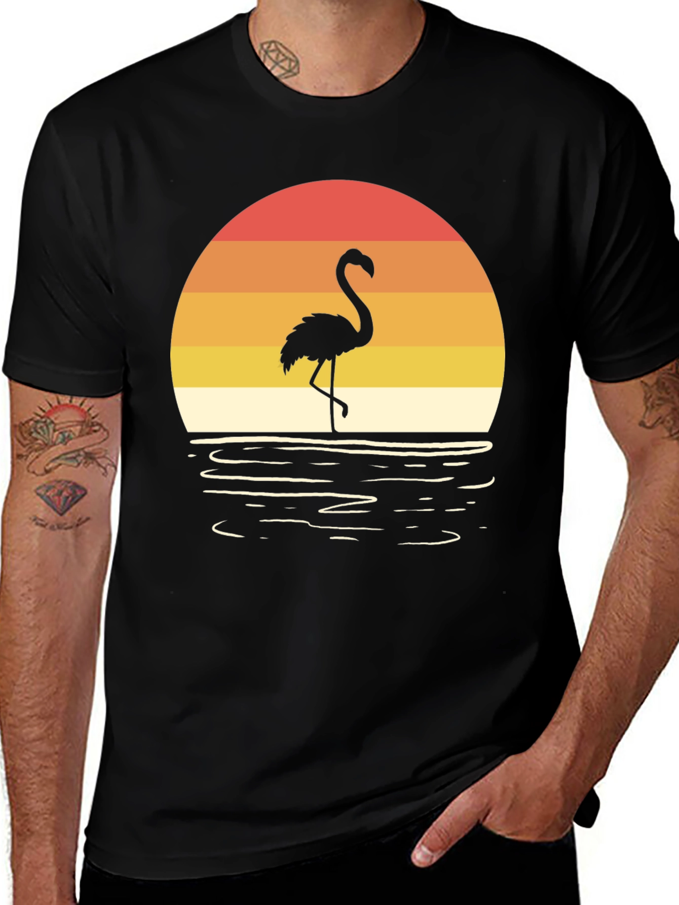 Variant 6 of Flamingo Sunset T-Shirt - Tropical Style