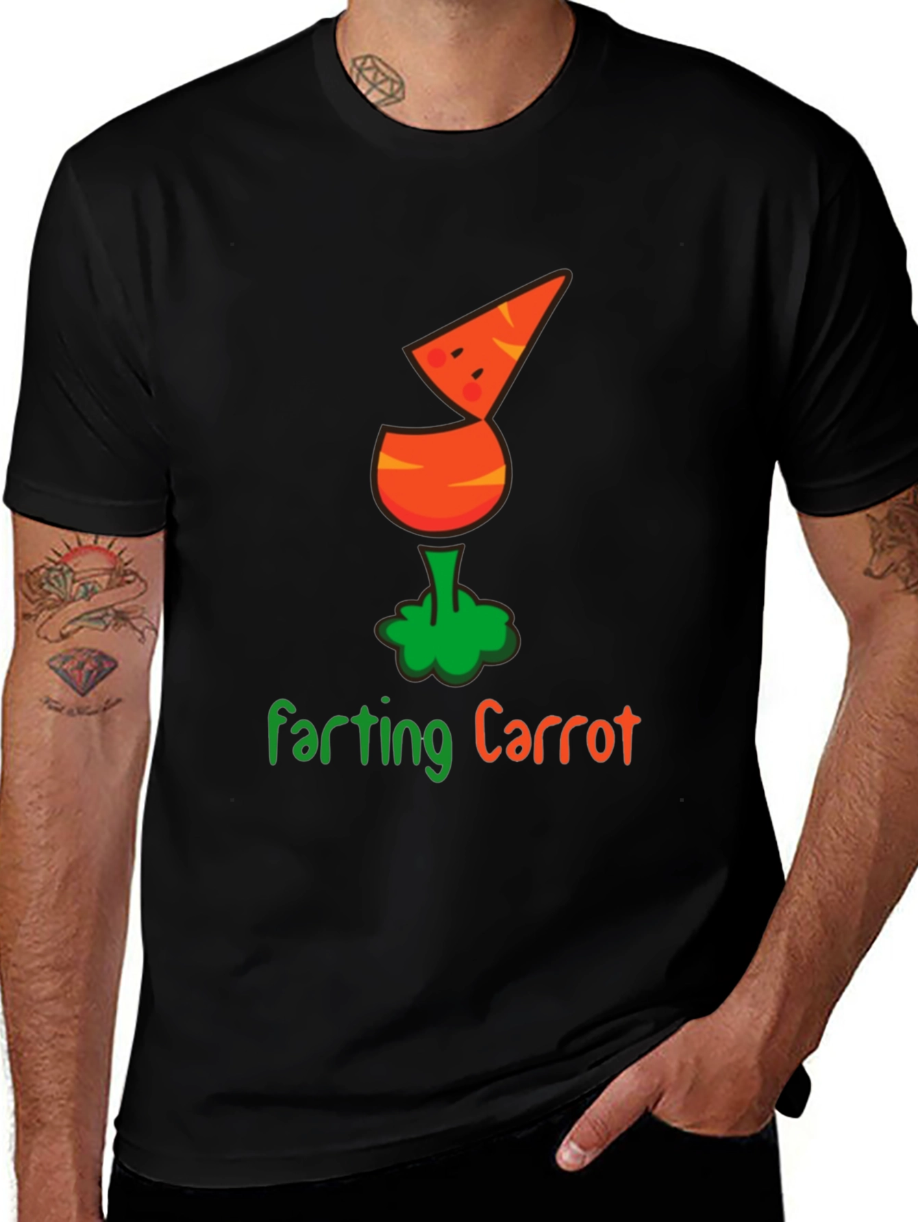 Variant 27 of Farting Carrot Funny Graphic Tee
