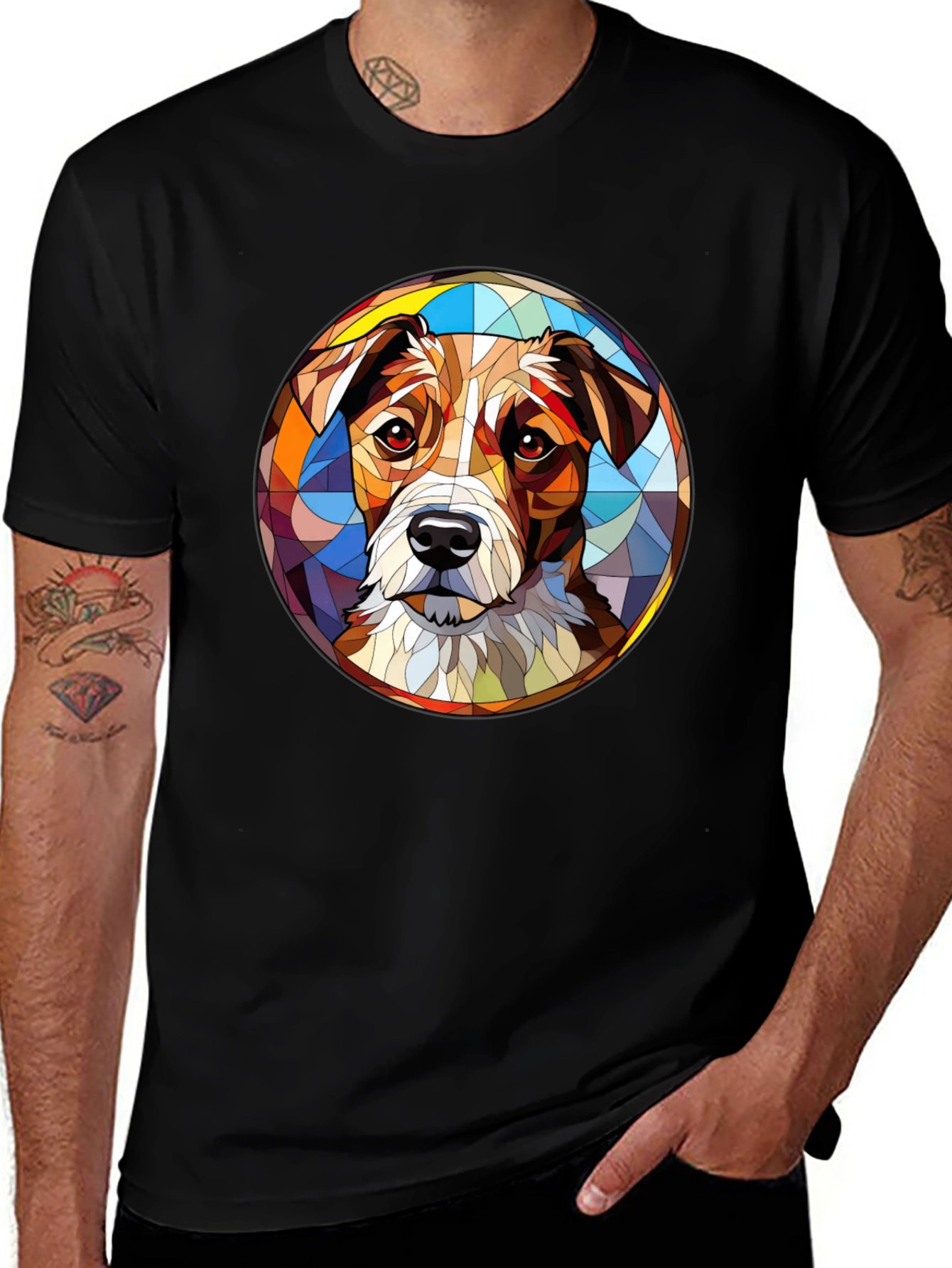 Variant 19 of Abstract Dog Graphic Tee - Modern Art Style
