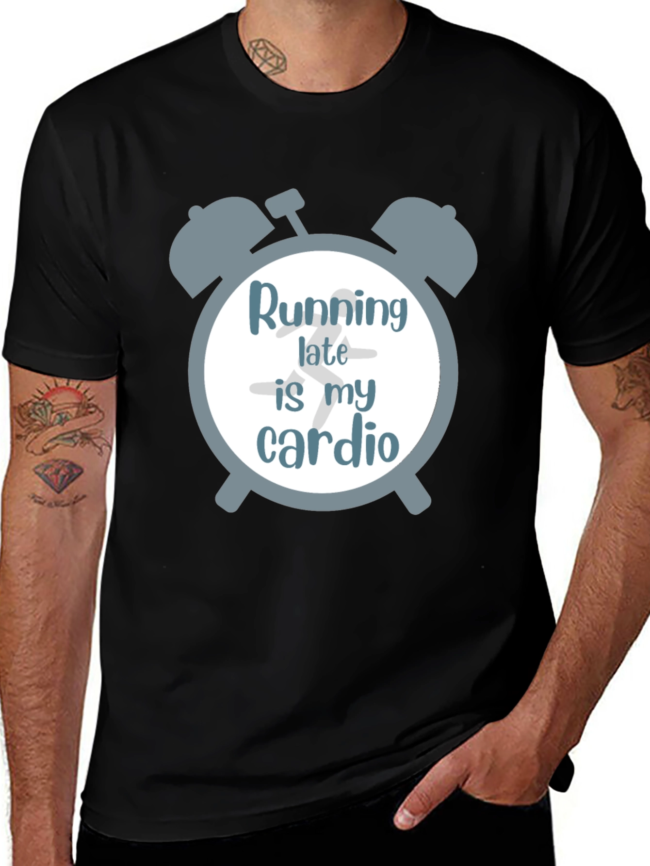 Variant 24 of Running Late is My Cardio Graphic T-Shirt