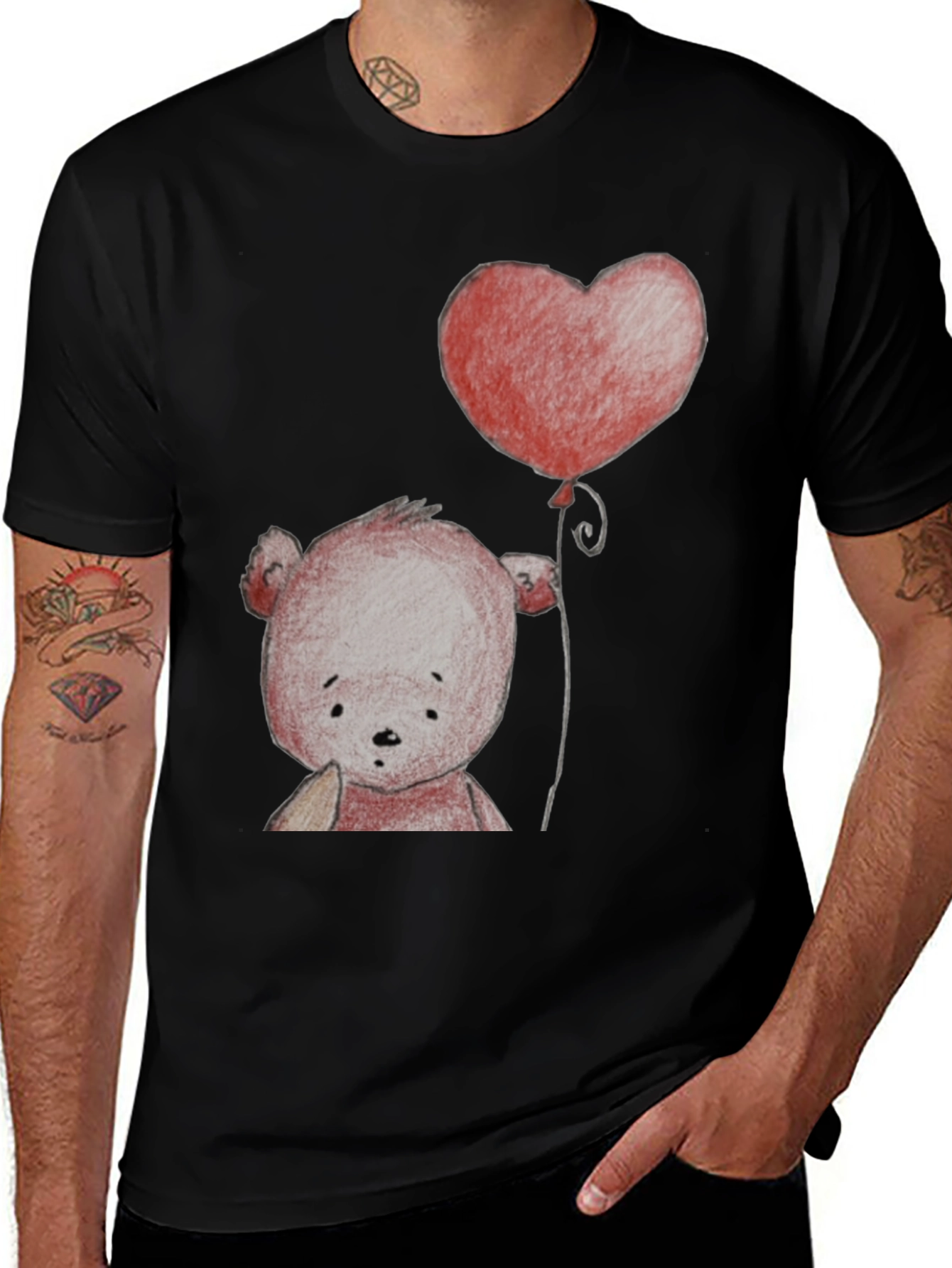 Variant 5 of Heart Balloon Teddy Bear Graphic T-Shirt