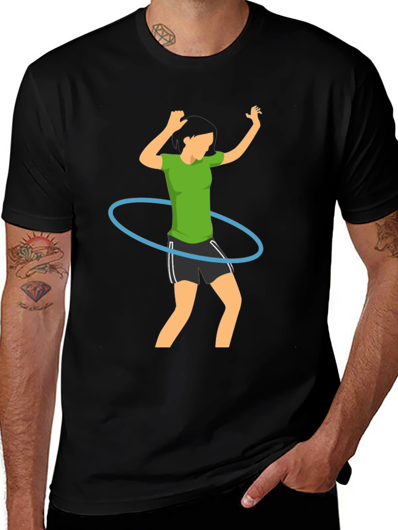 Hula Hoop Graphic Tee - Casual Cotton Top