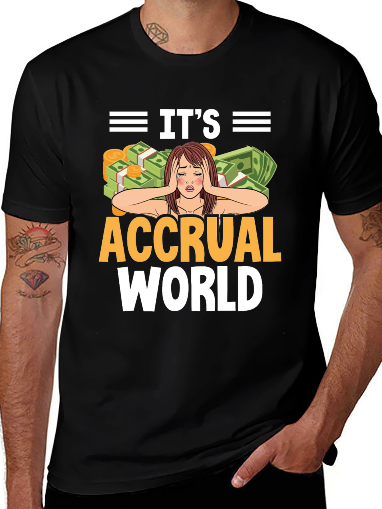 Variant 11 of It's Accrual World Funny Accountant T-Shirt