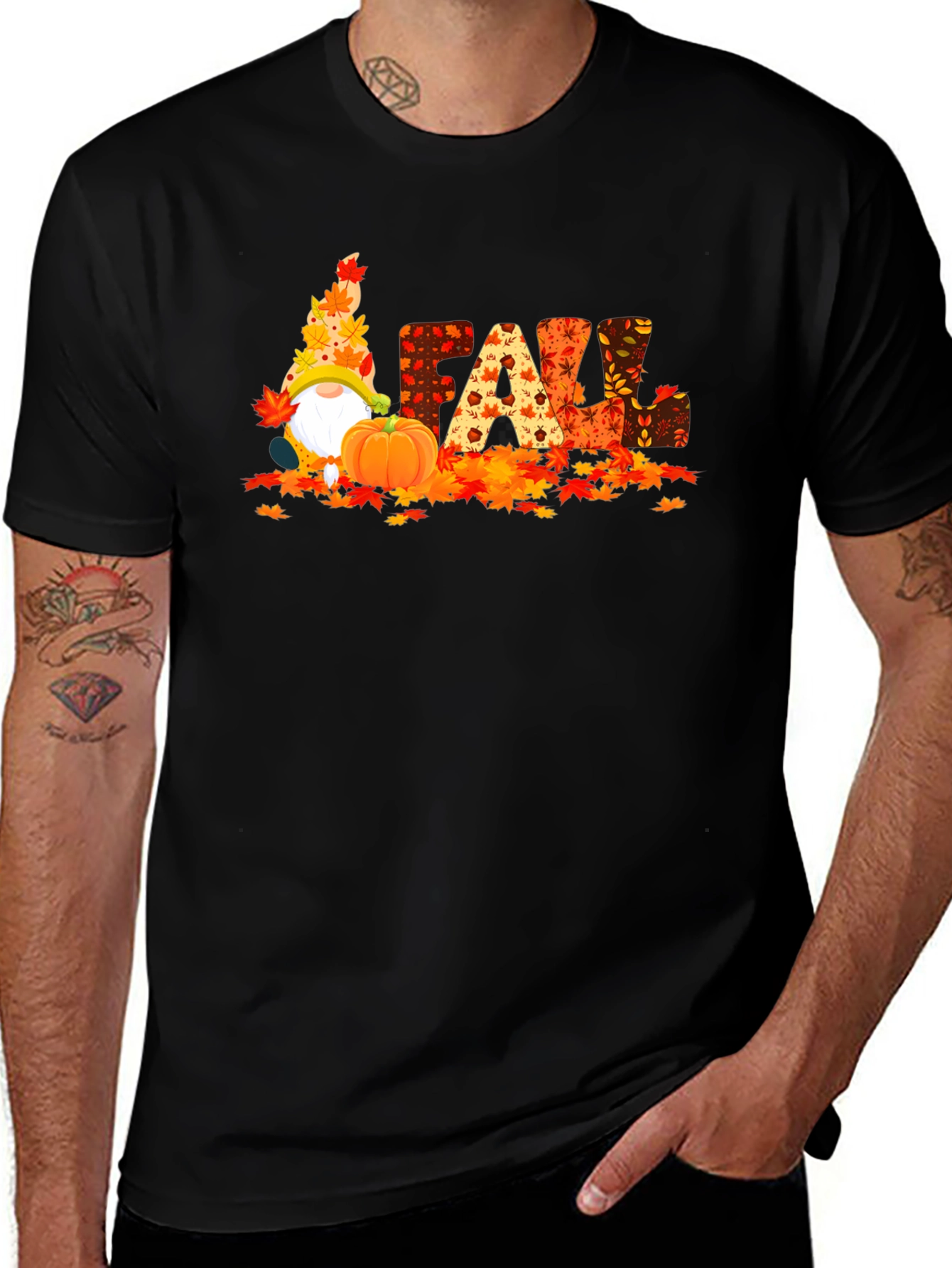 Variant 27 of Fall Gnomes Graphic Tee - Autumn Harvest Shirt
