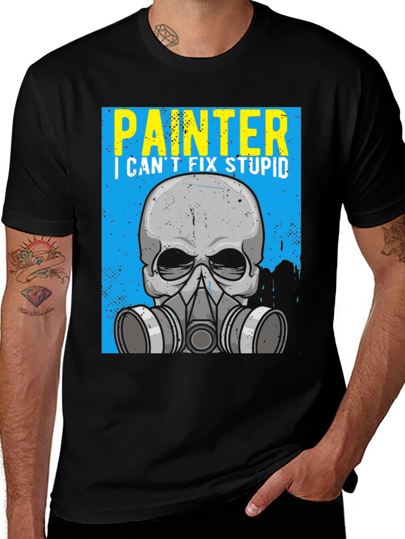 Variant 22 of Painter Skull T-Shirt - I Can't Fix Stupid Tee