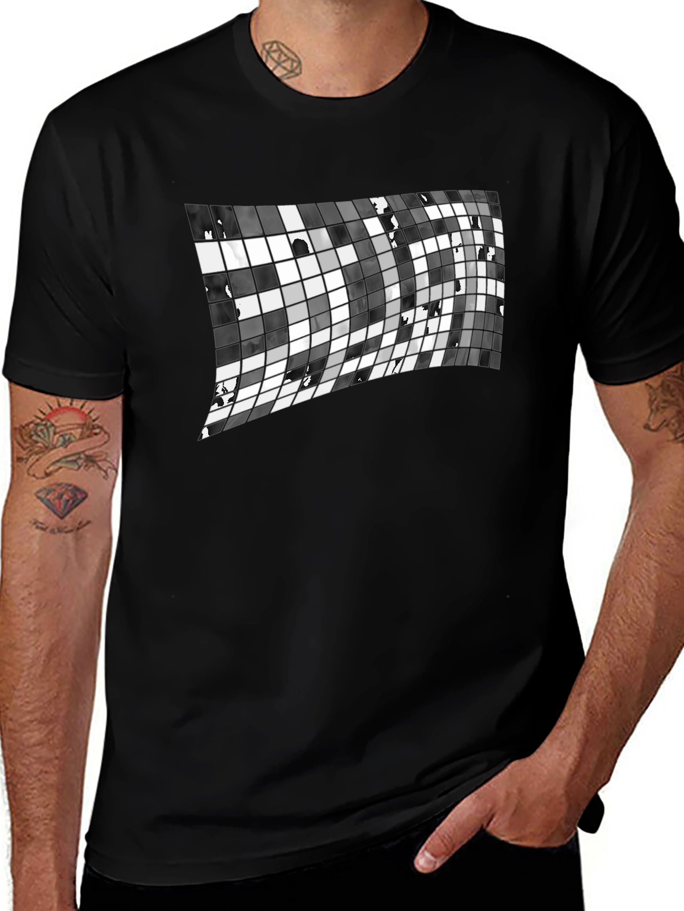 Variant 13 of Abstract Grid Tee - Modern Graphic Print T-Shirt