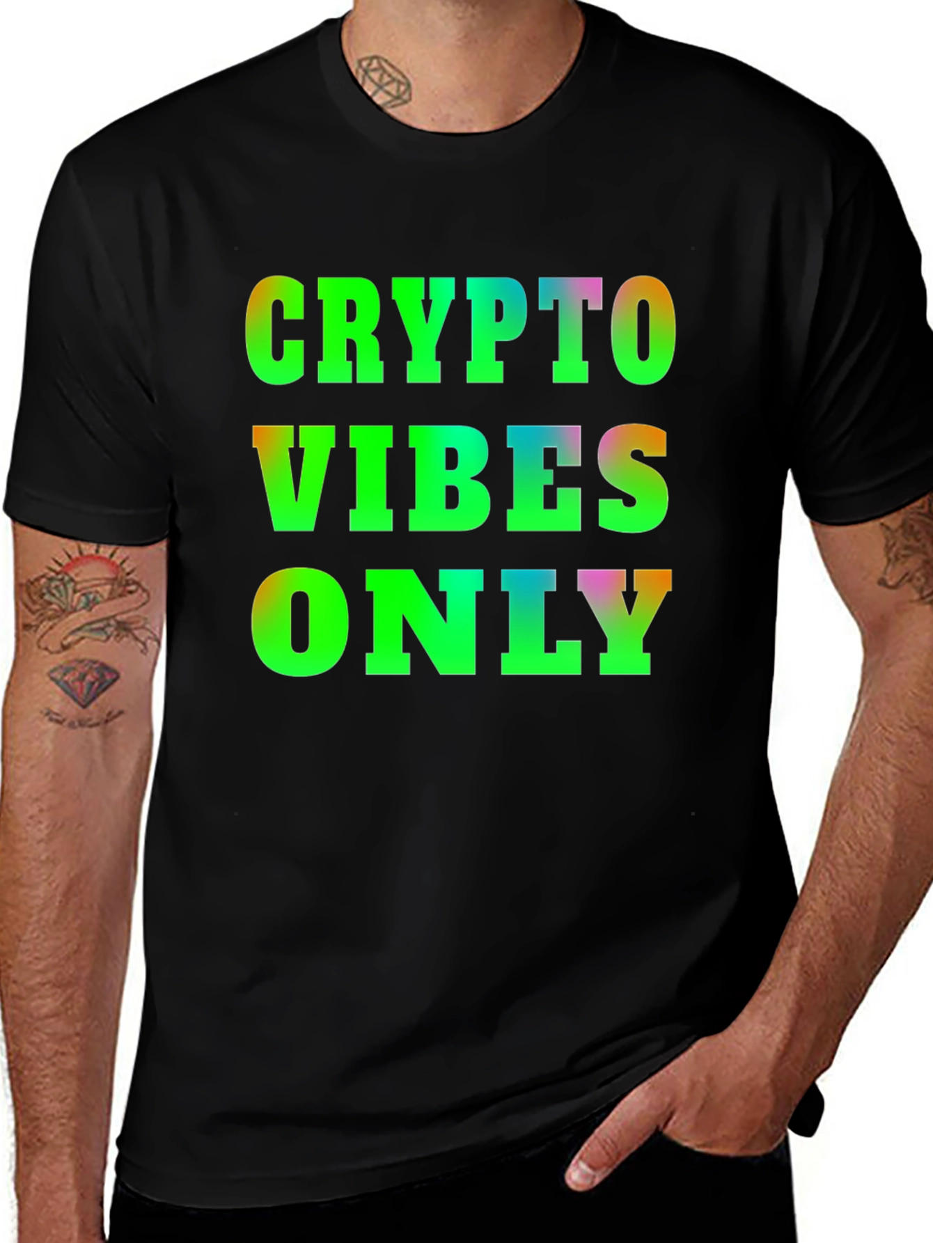 Variant 17 of Crypto Vibes Only T-Shirt - Black