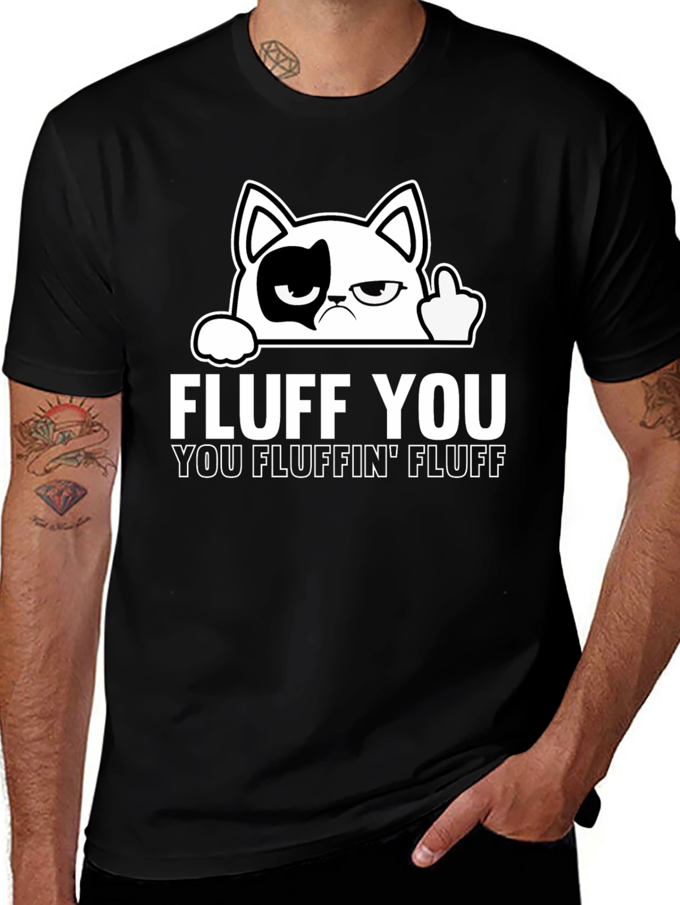 Variant 22 of Fluff You Cat T-Shirt - Funny Graphic Tee