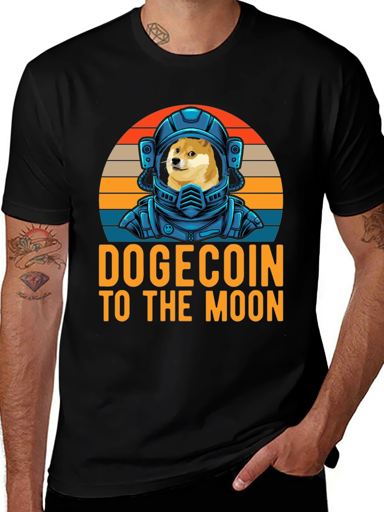 Dogecoin To The Moon T-Shirt Crypto Astronaut