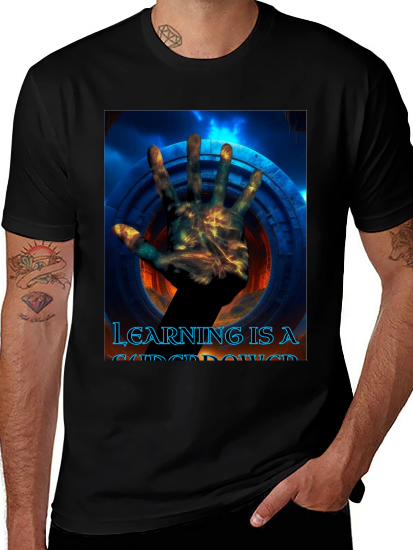 Variant 2 of Learning is a Superpower T-Shirt