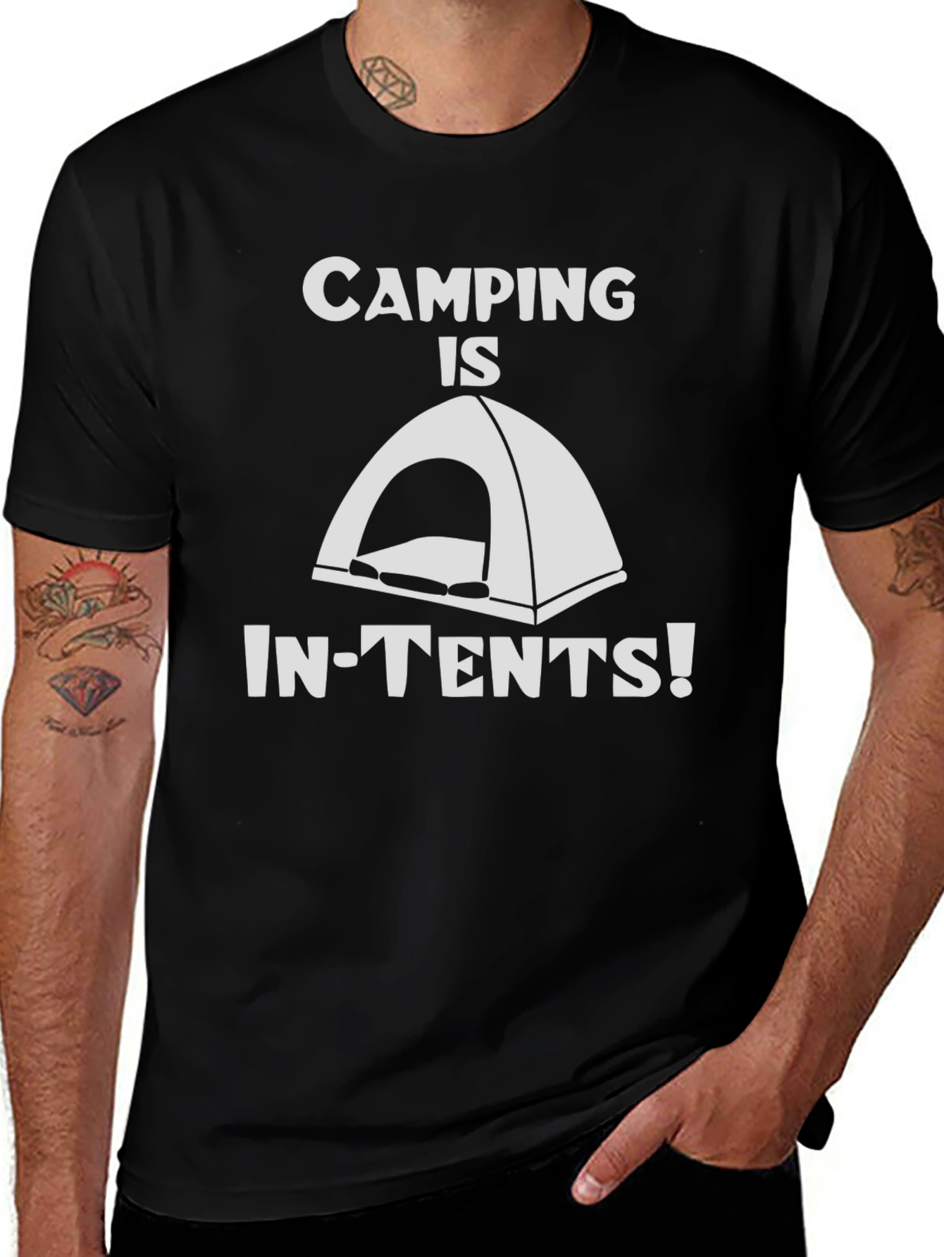 Variant 18 of Camping In-Tents Black Graphic Tee