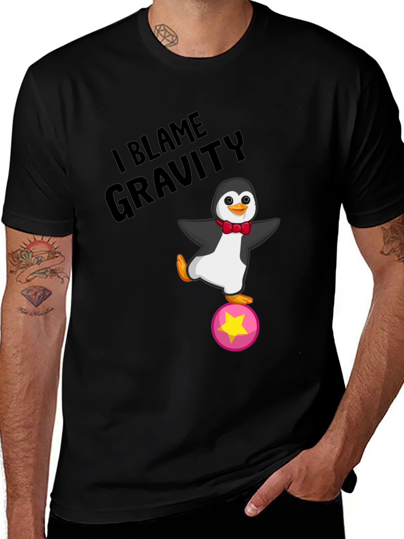 Variant 6 of I Blame Gravity Penguin T-Shirt