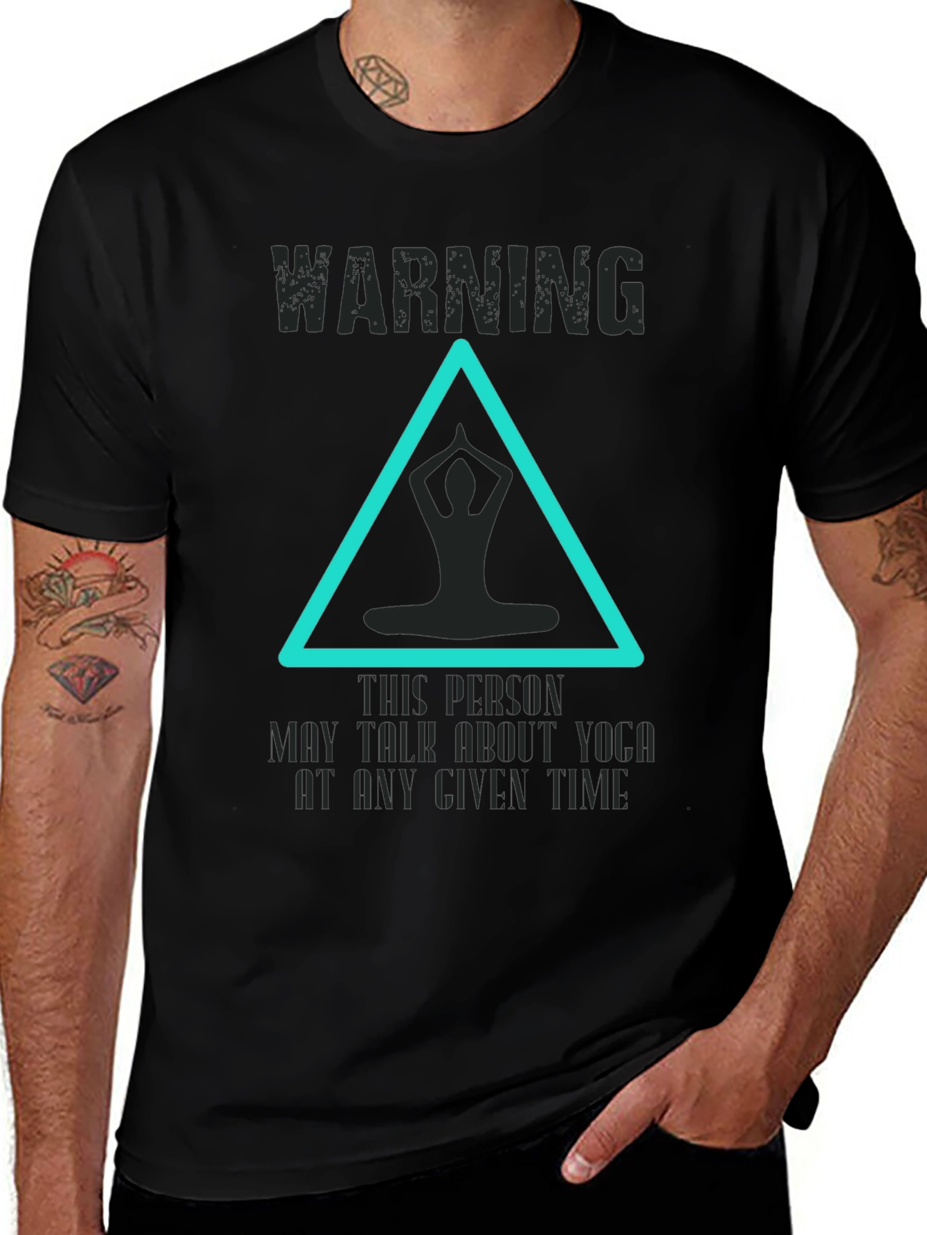 Variant 19 of Yoga Talk Warning Graphic Tee