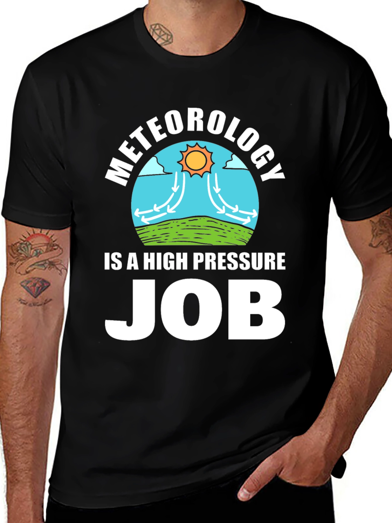 Variant 13 of Meteorology High Pressure Job T-Shirt - Weather Science Tee