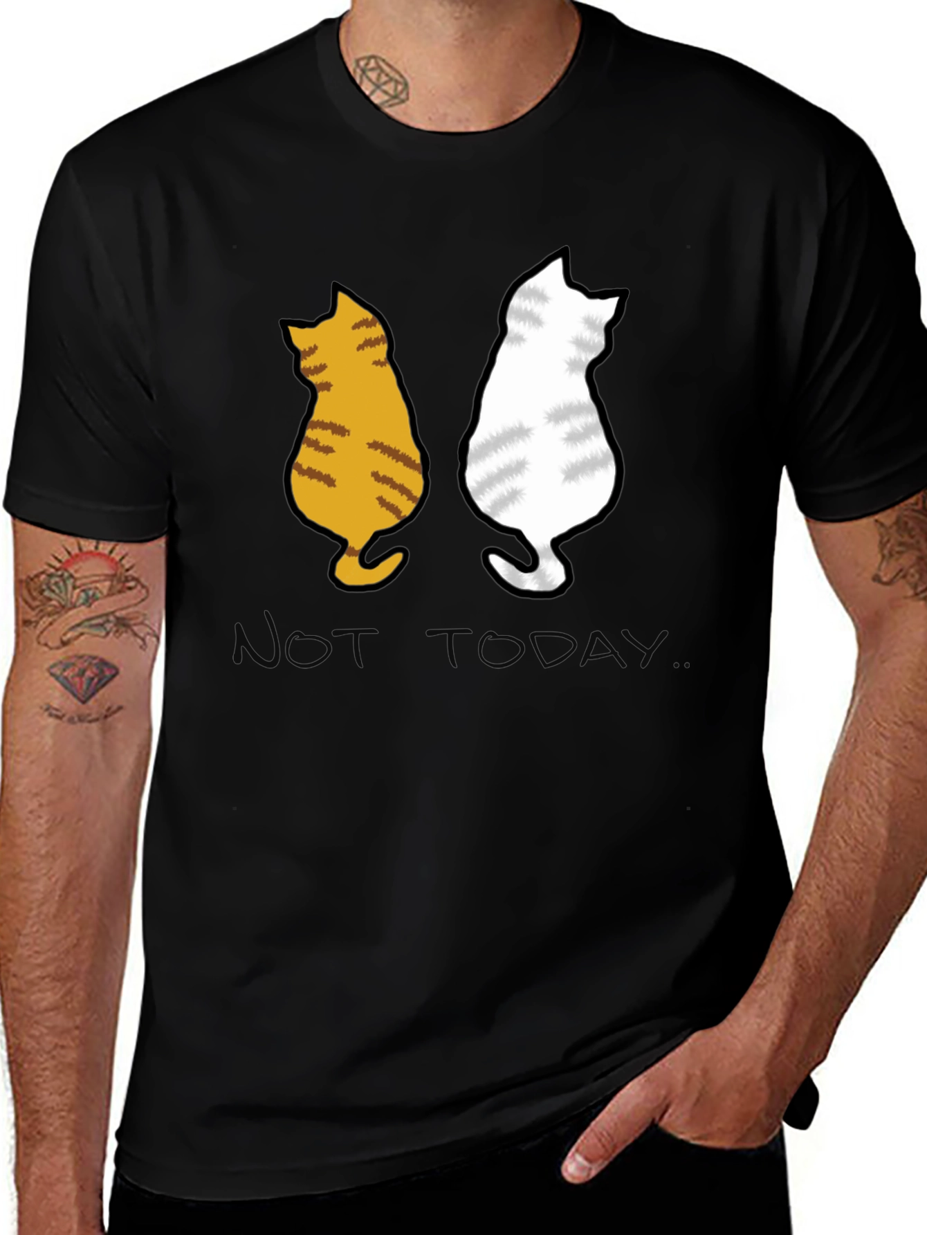 Variant 22 of Two Cats 'Not Today' Graphic Tee