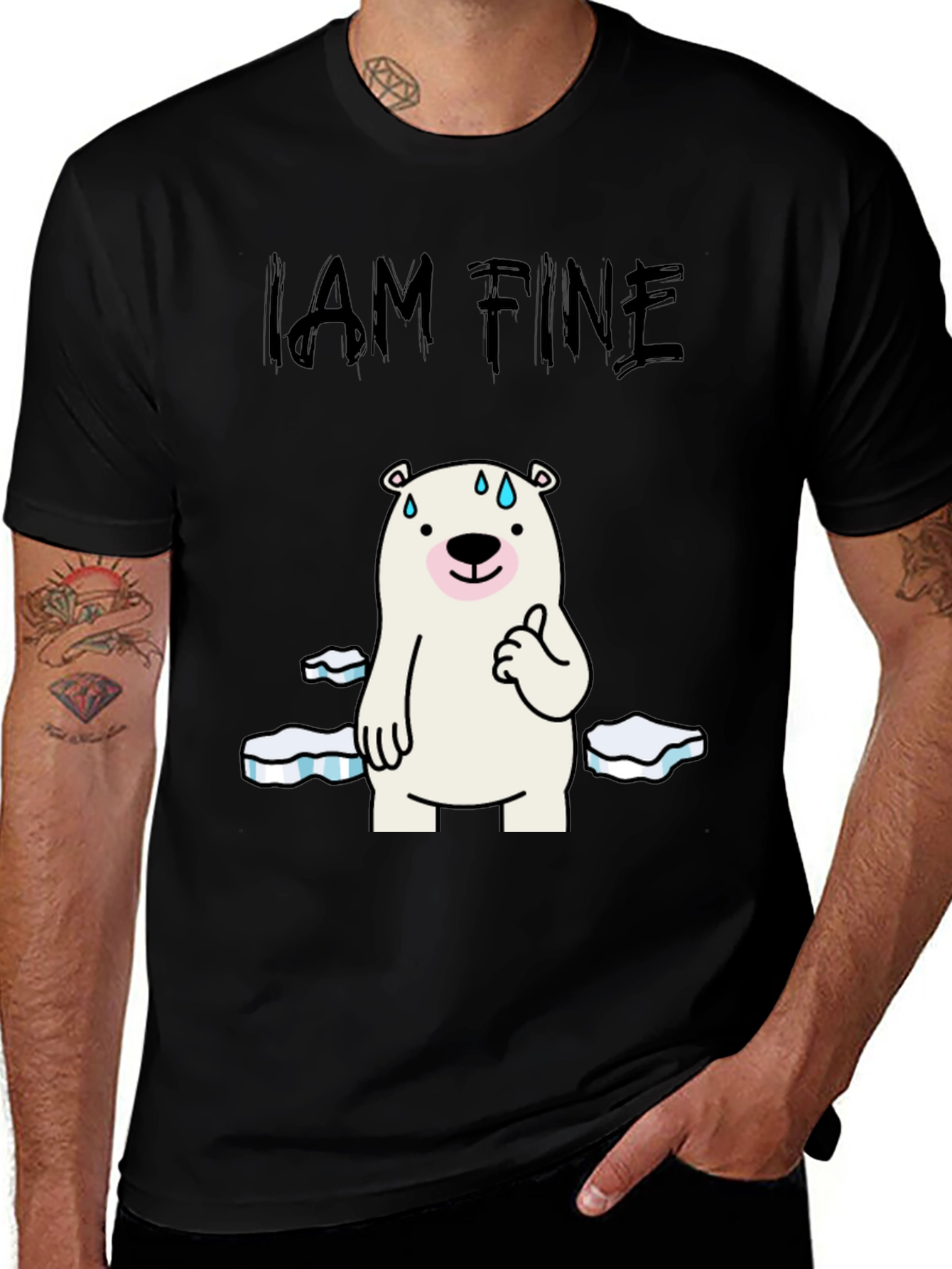 Variant 27 of I Am Fine Polar Bear Graphic T-Shirt