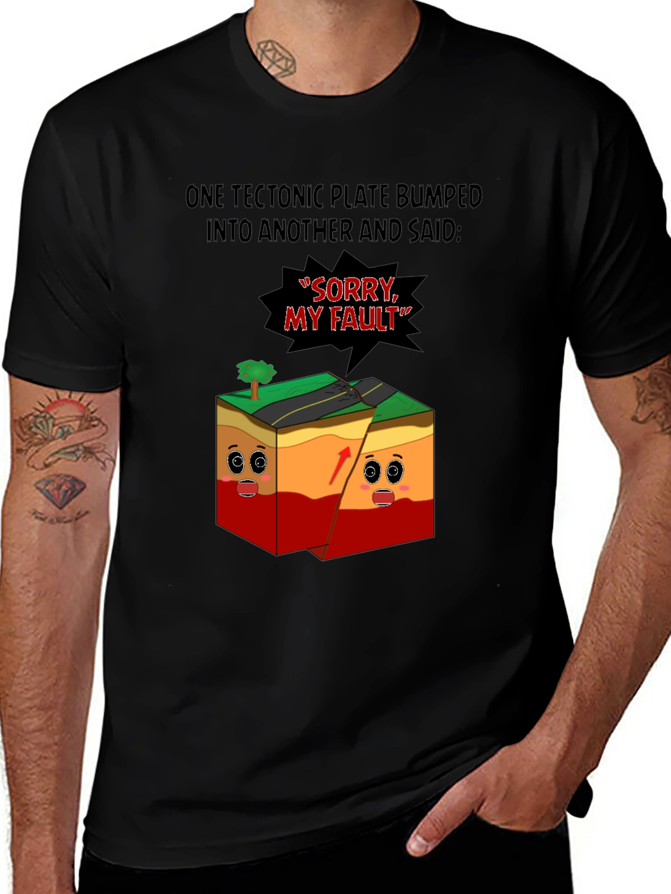 Funny Geology T-Shirt - Tectonic Plates Saying Sorry