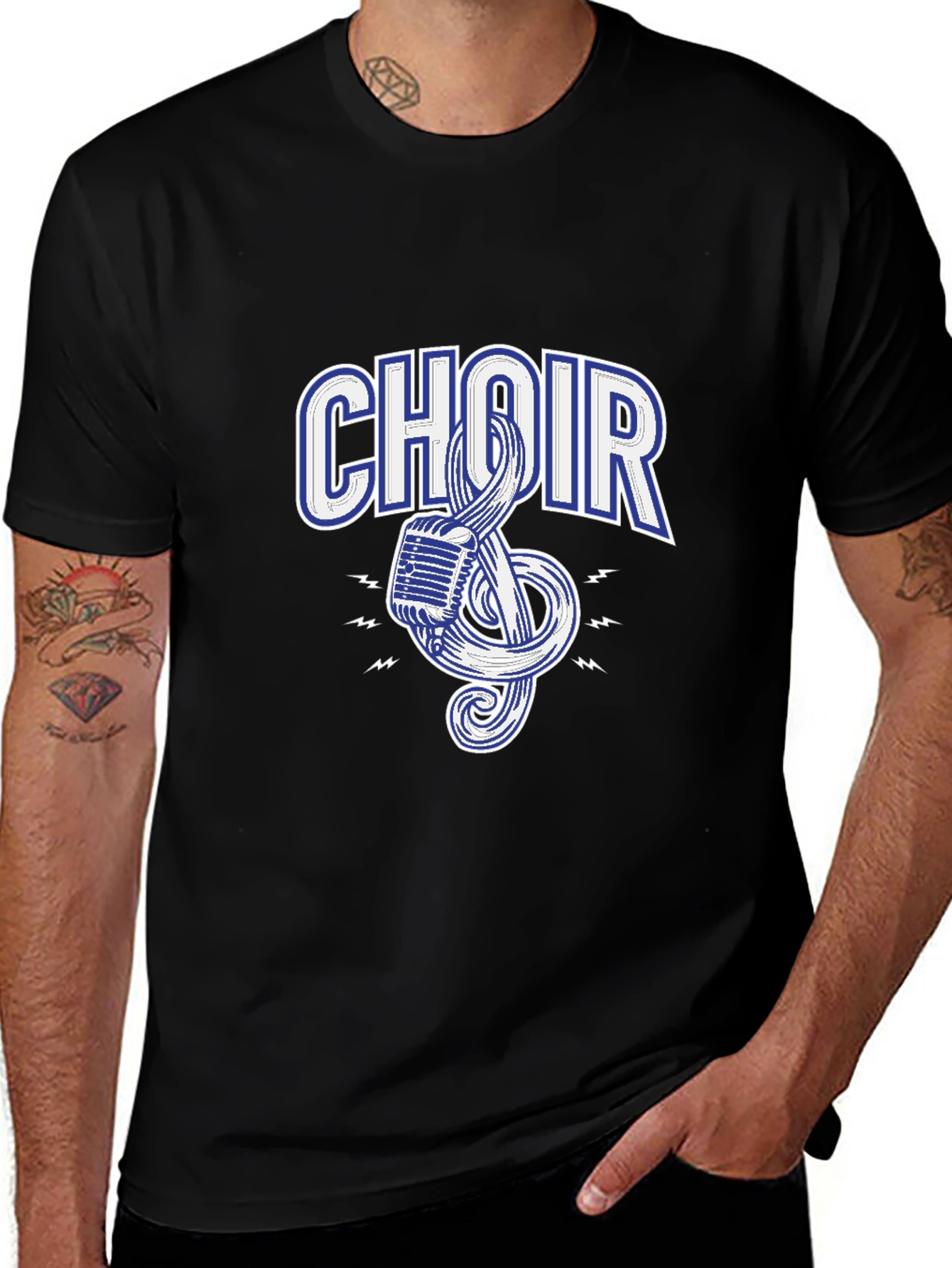 Variant 19 of Choir Graphic Black T-Shirt - Music Lover Tee