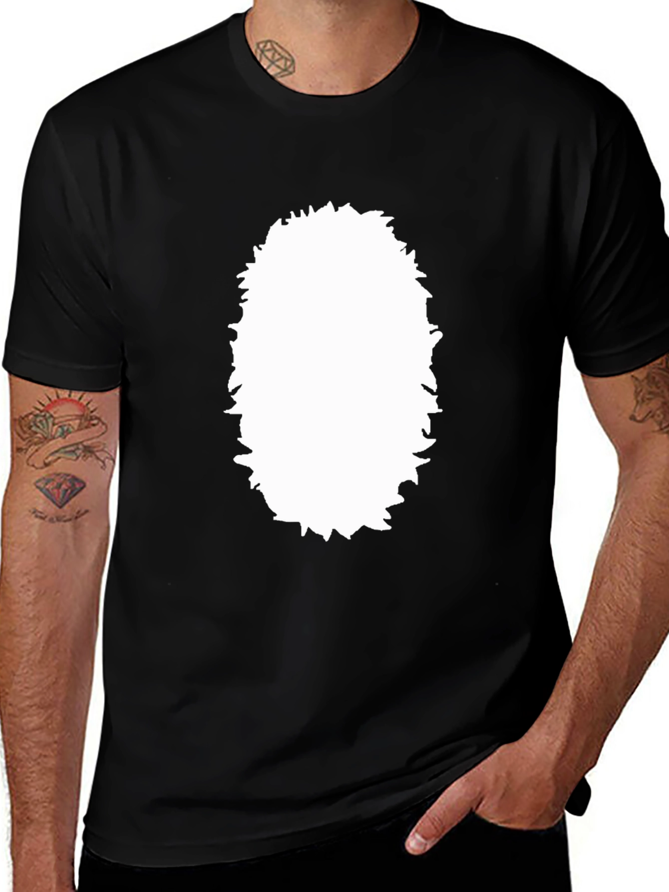 Black Graphic Tee with Custom Print Area