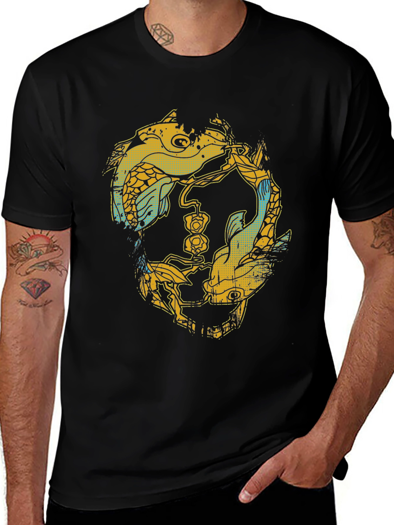 Variant 27 of Koi Fish Graphic Tee - Artistic Design
