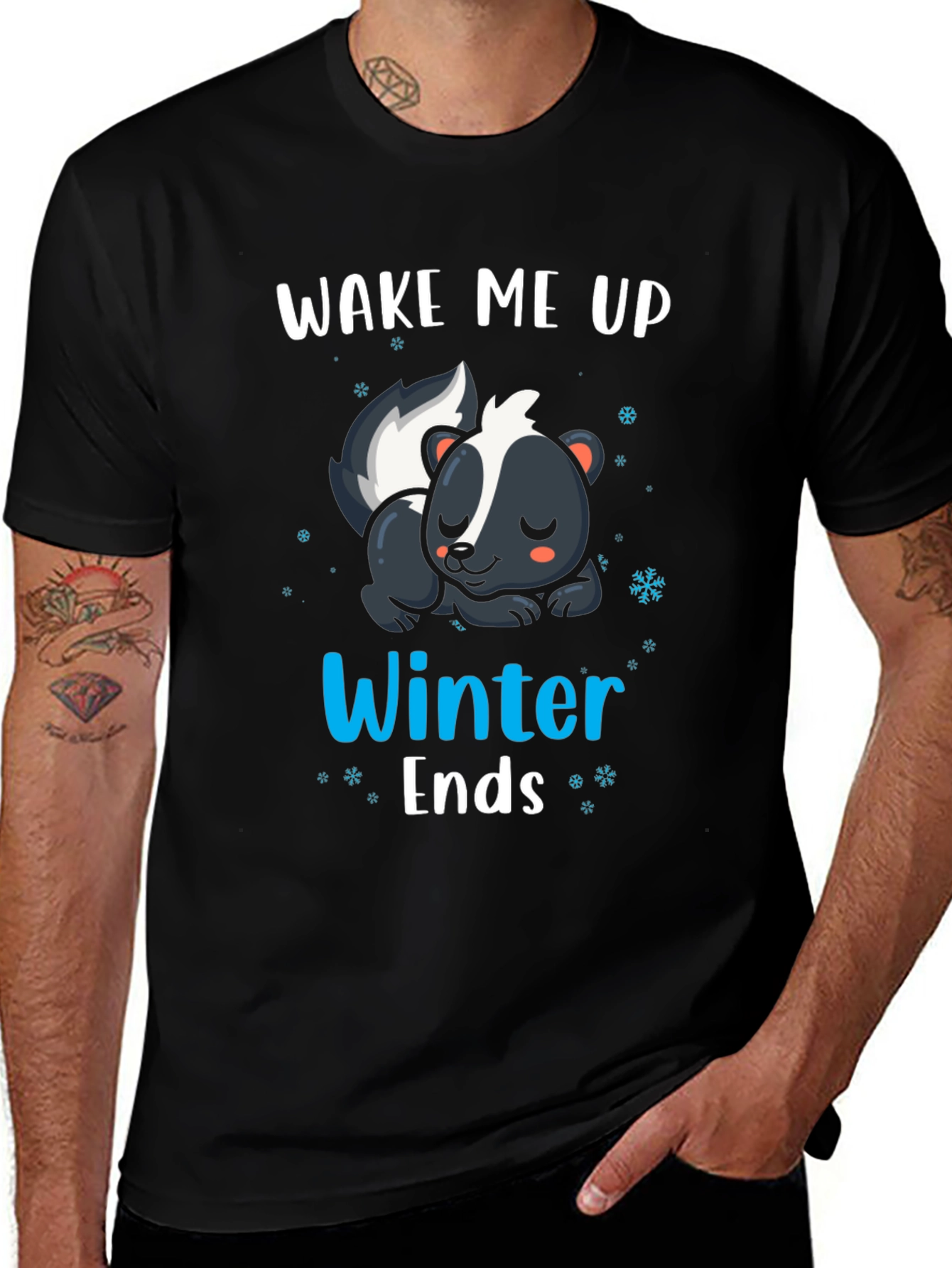 Variant 27 of Wake Me Up When Winter Ends Skunk T-Shirt
