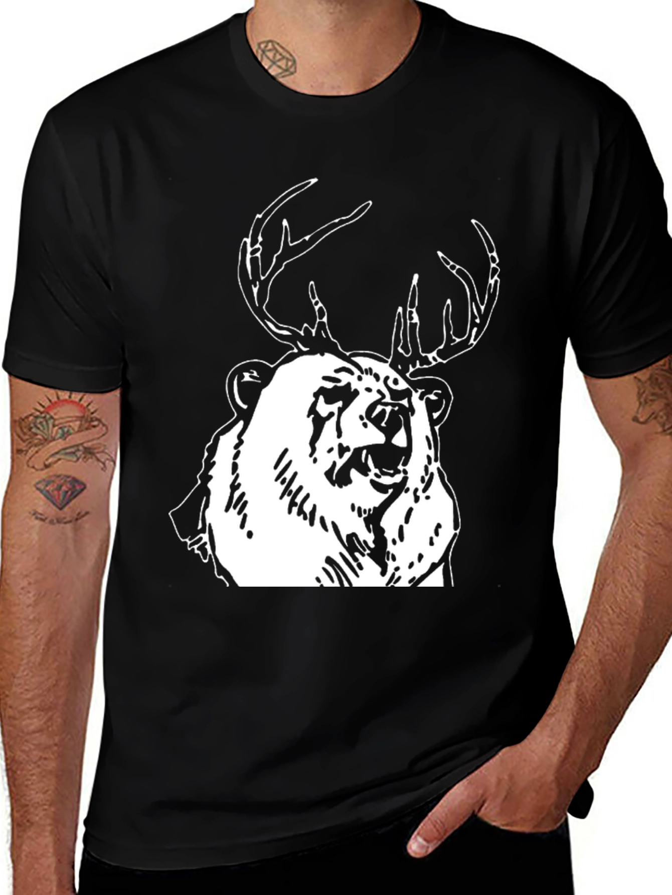 Variant 12 of Bear Deer T-Shirt: Graphic Tee