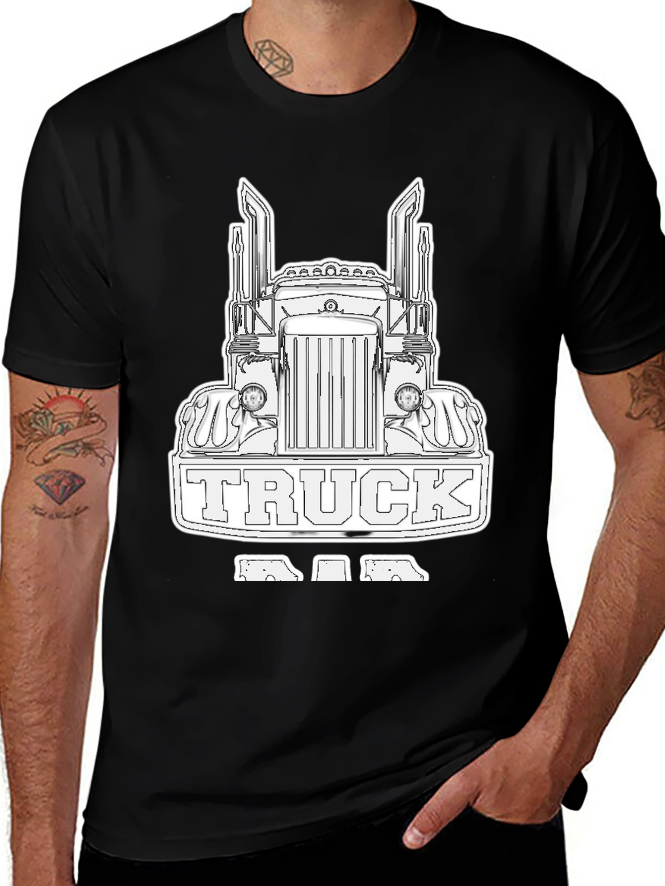 Variant 7 of Truck Dad Black T-Shirt