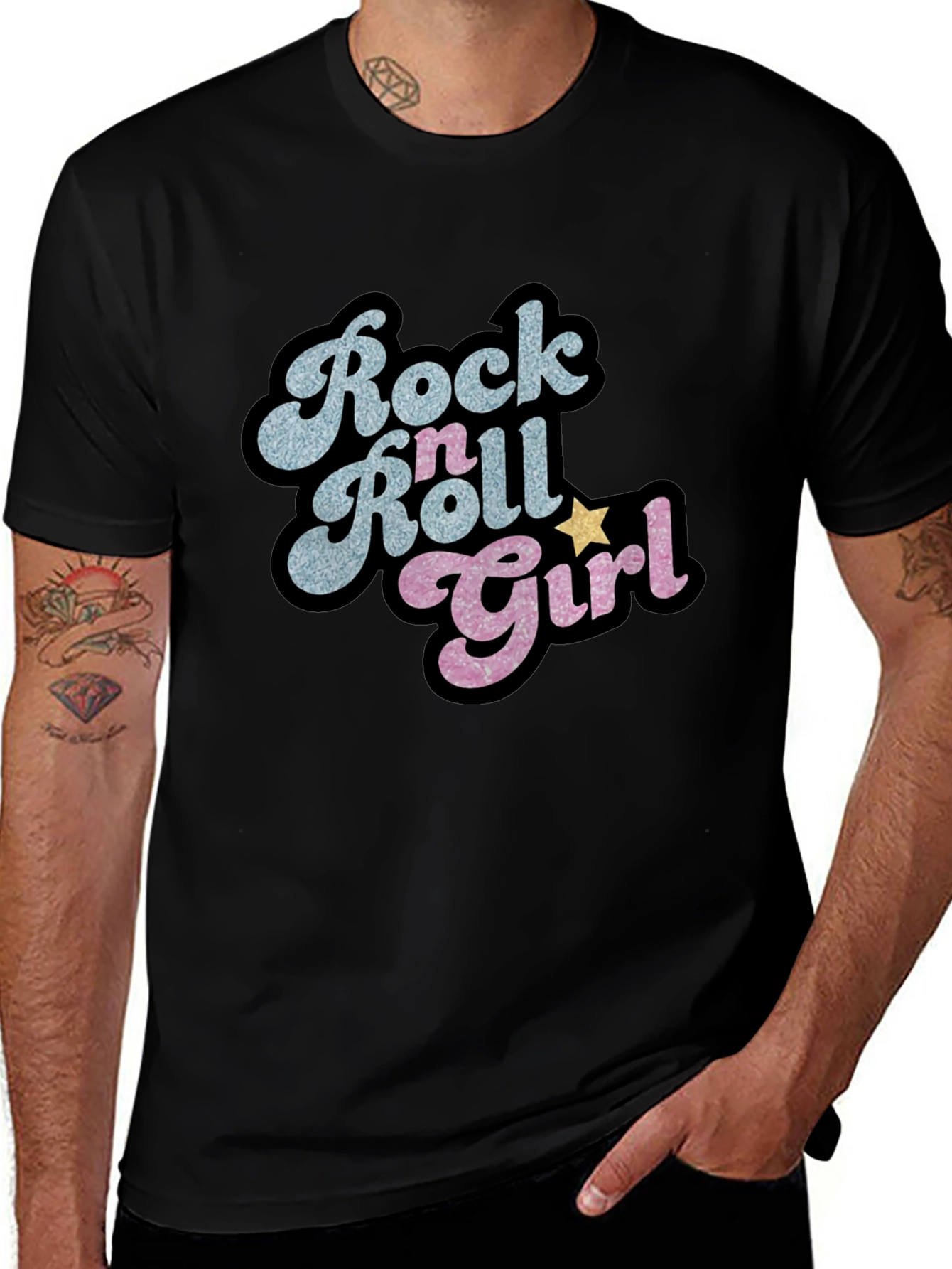 Variant 26 of Rock n Roll Girl Black T-Shirt