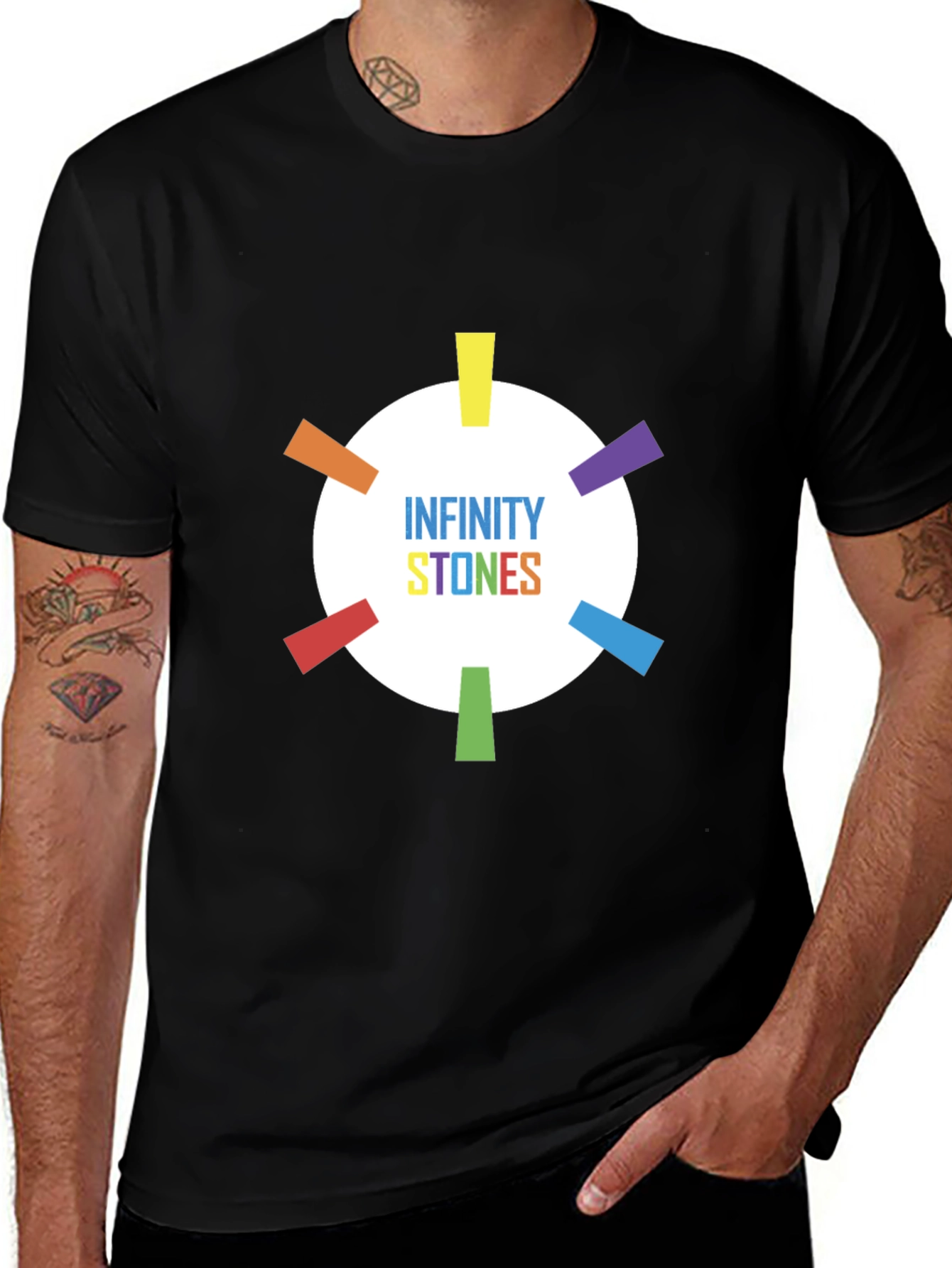 Infinity Stones Graphic Black T-Shirt 