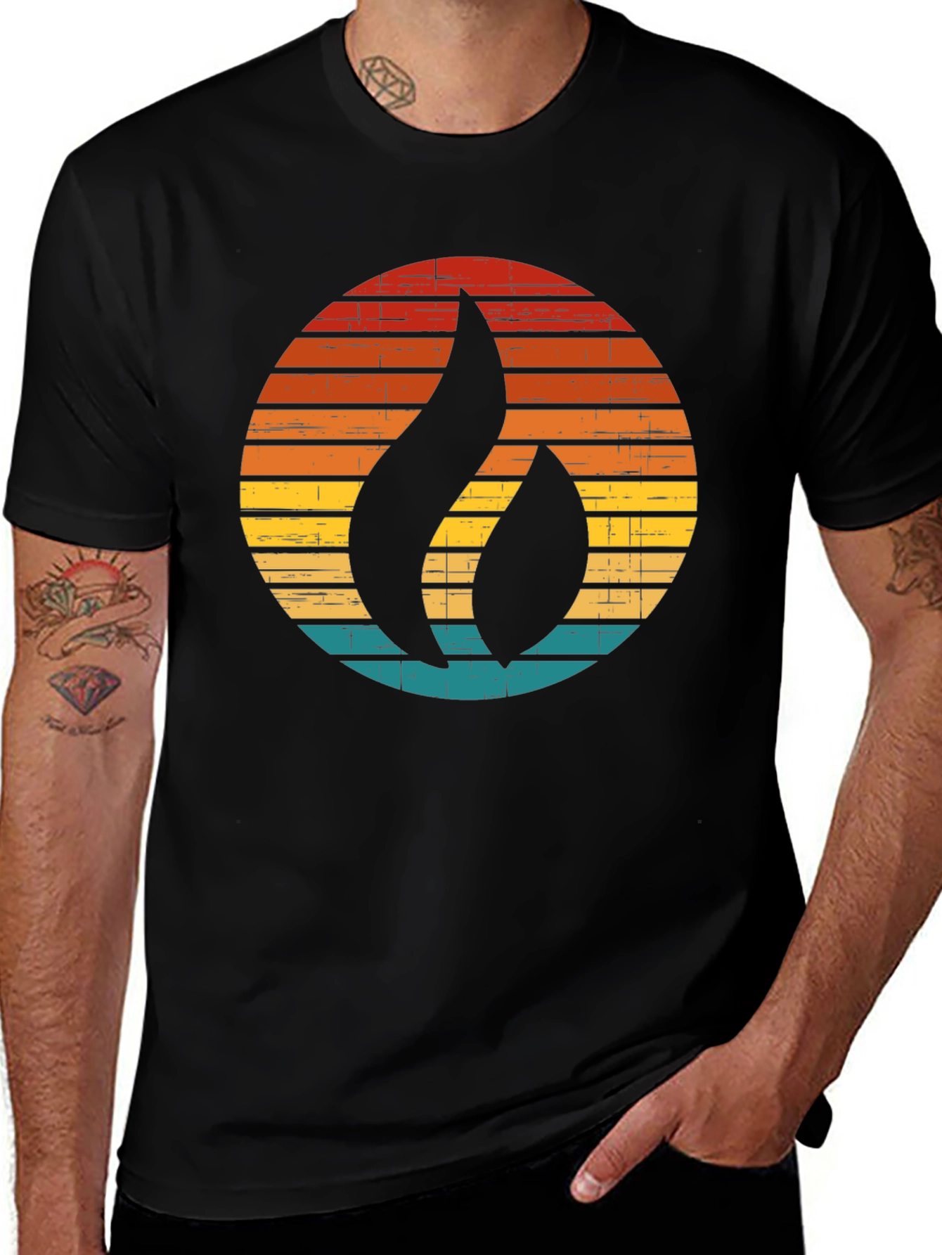 Variant 23 of Retro Flame Graphic Tee - Vintage Style T-Shirt