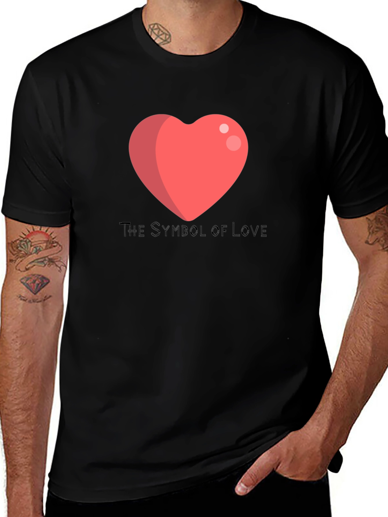 Variant 27 of Love Symbol T-Shirt - Black Cotton Blend