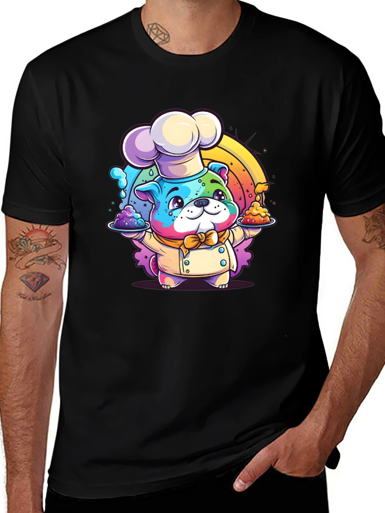 Variant 29 of Chef Dog Graphic Tee - Cute Rainbow Puppy Design