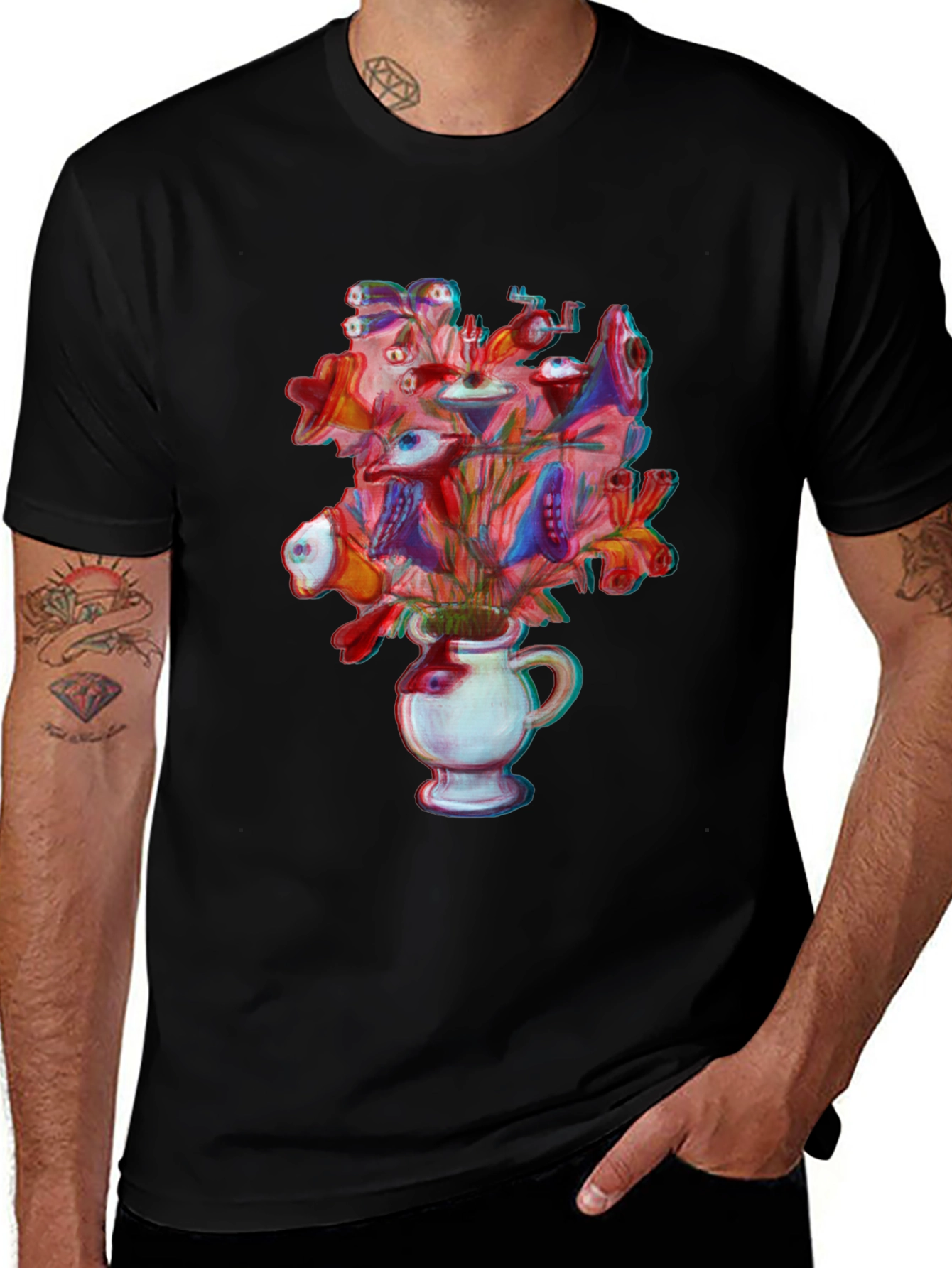 Variant 25 of Eye See You Graphic T-Shirt - Unique Floral Design