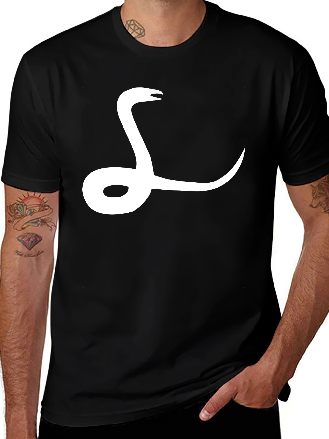 Variant 13 of Snake Graphic Tee - Black Cotton T-Shirt