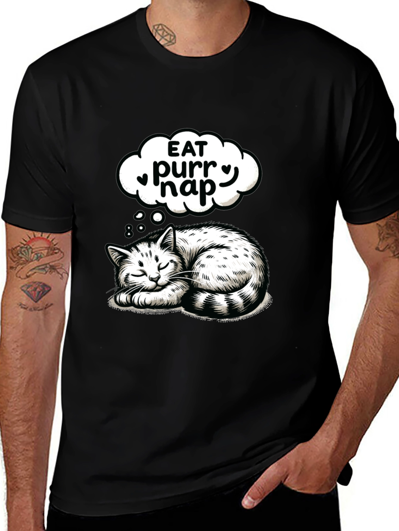 Variant 23 of Eat Purr Nap T-Shirt - Cozy Cat Lover Tee