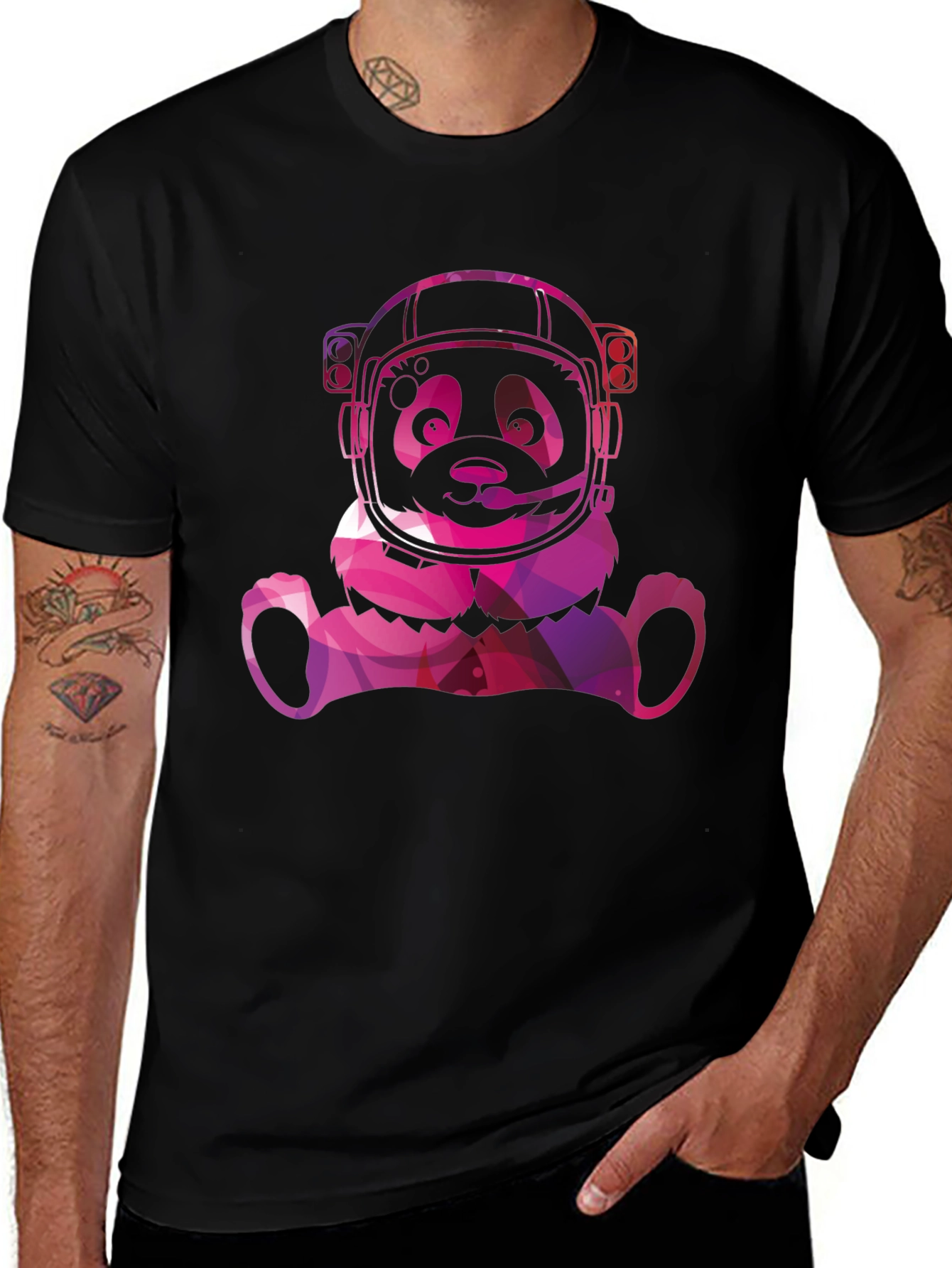 Variant 28 of Astronaut Panda Graphic Tee - Cool Space Panda T-Shirt