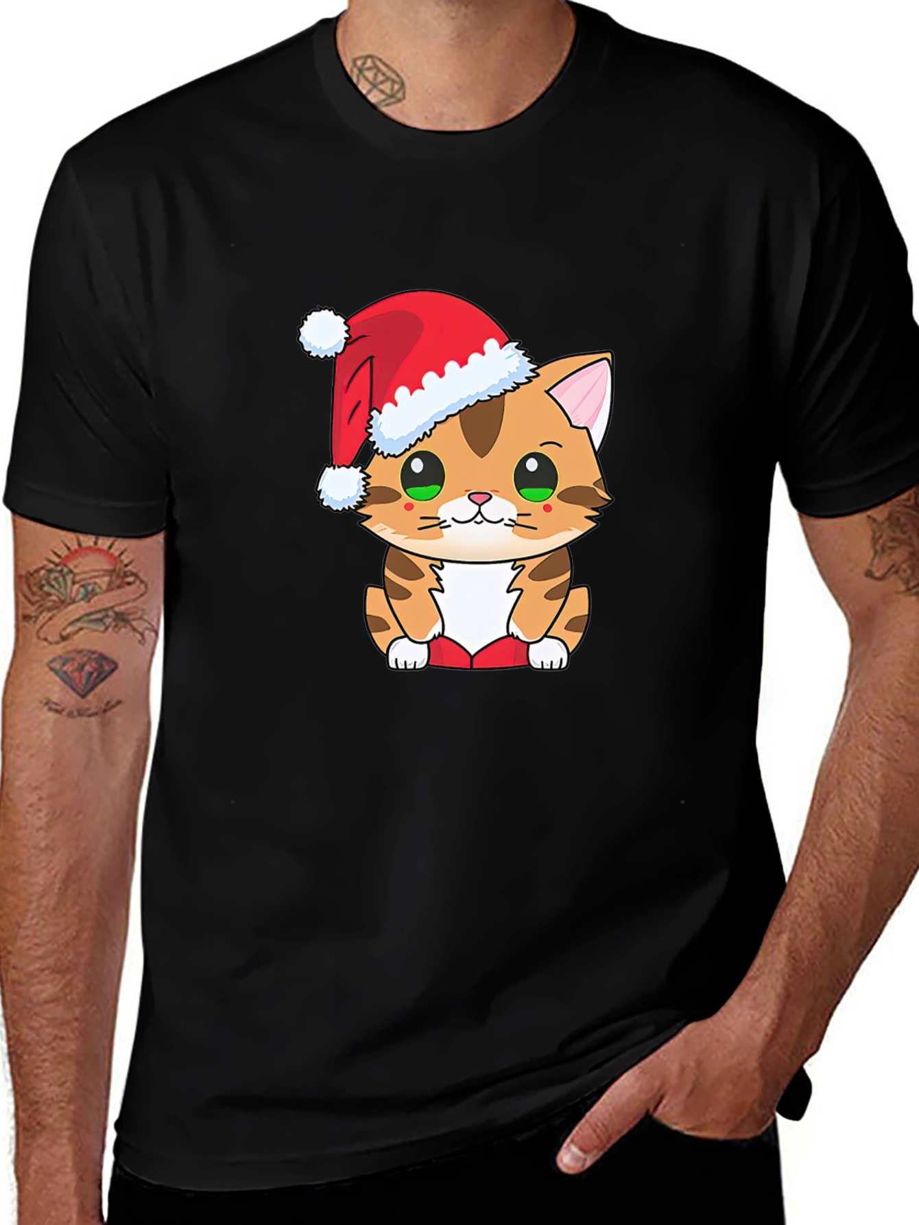 Variant 24 of Christmas Cat Graphic T-Shirt