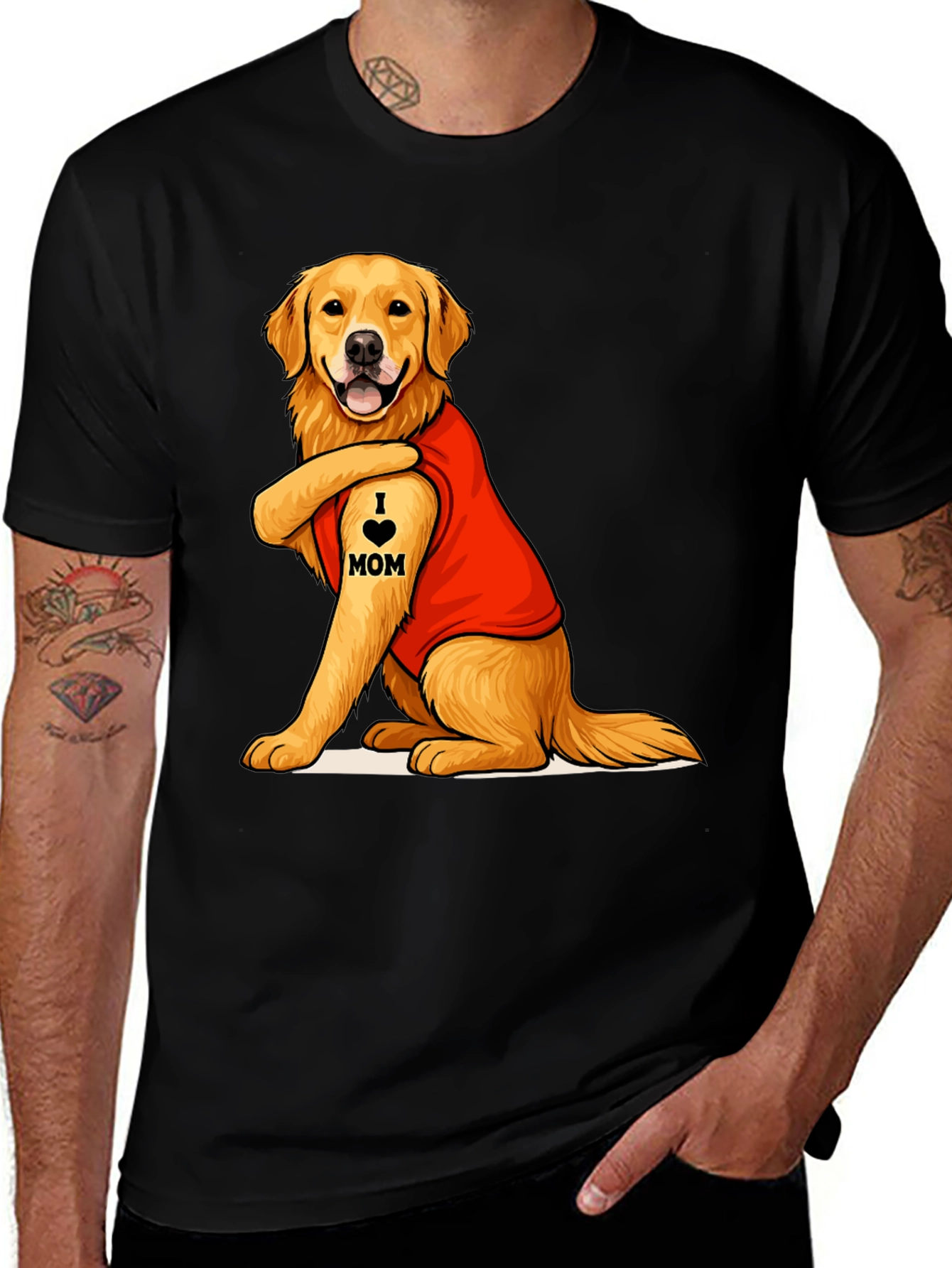 Variant 21 of I Love Mom Dog T-Shirt - Golden Retriever