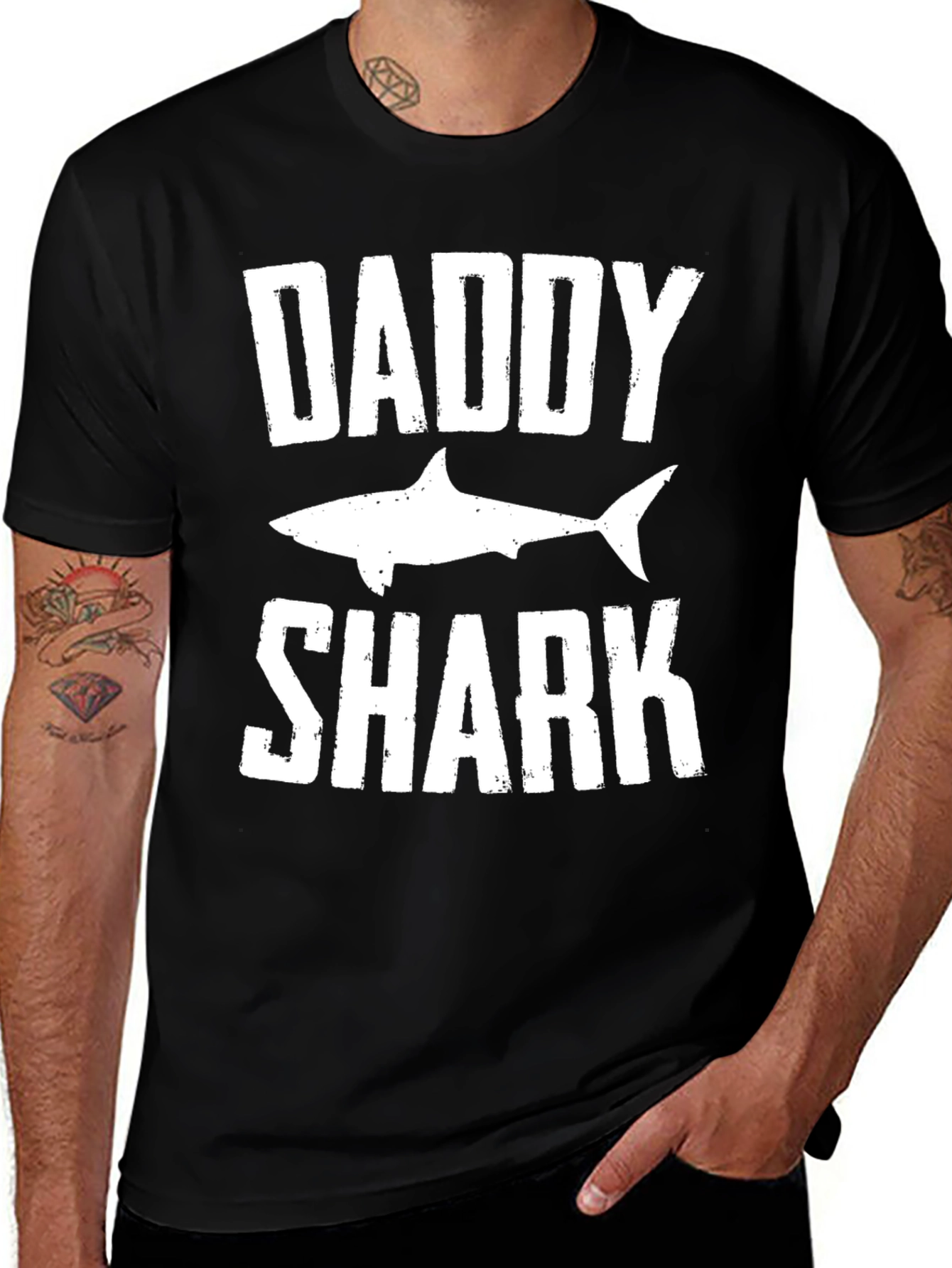 Daddy Shark Graphic Tee - Black