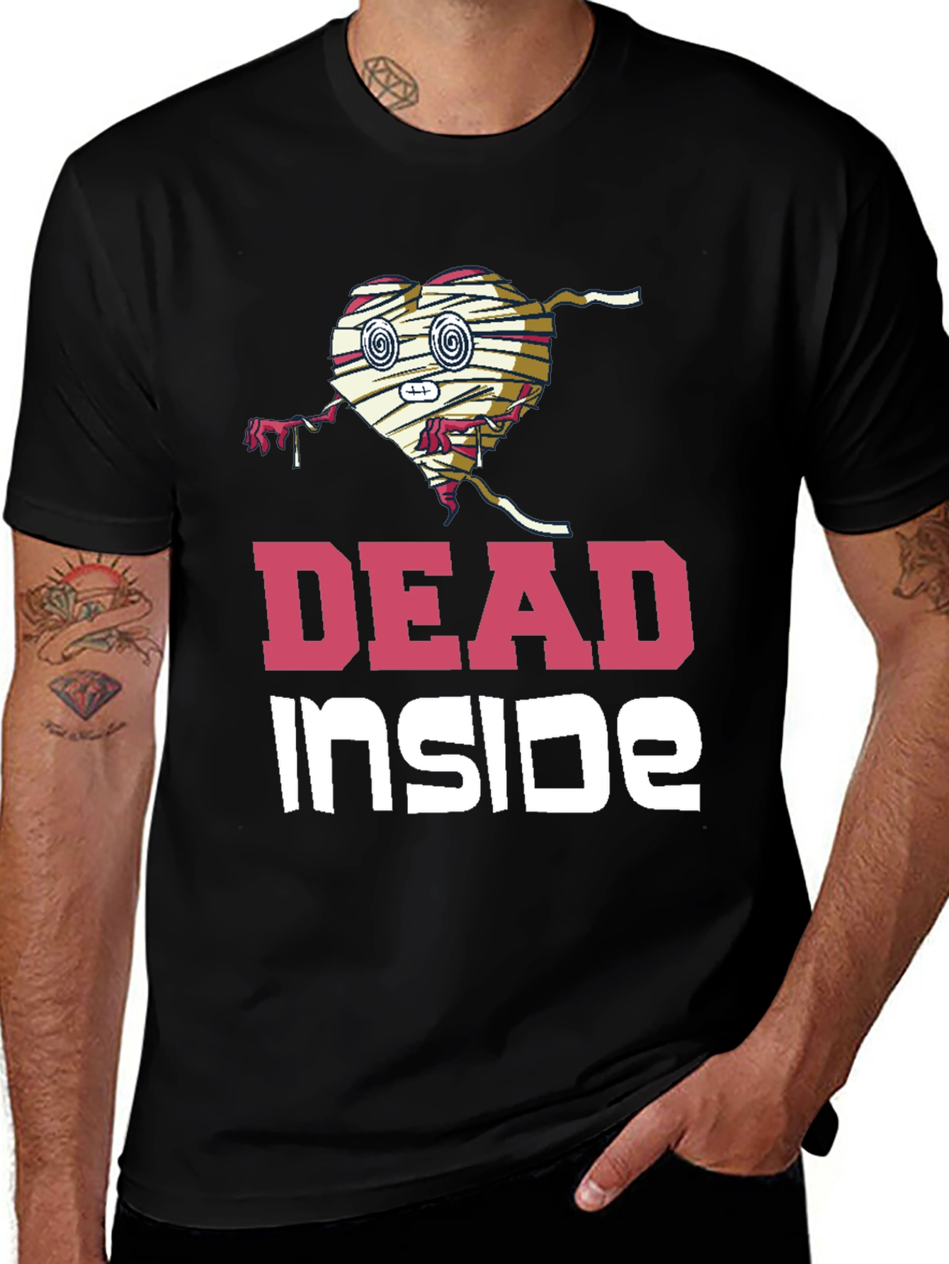 Variant 9 of Dead Inside Heart Graphic Tee - Dark Humor