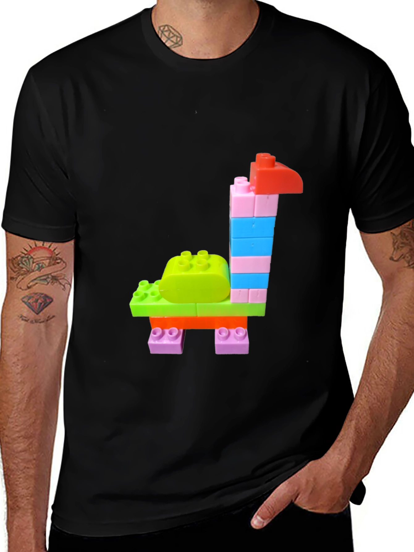 Variant 29 of Building Block Giraffe Graphic Tee