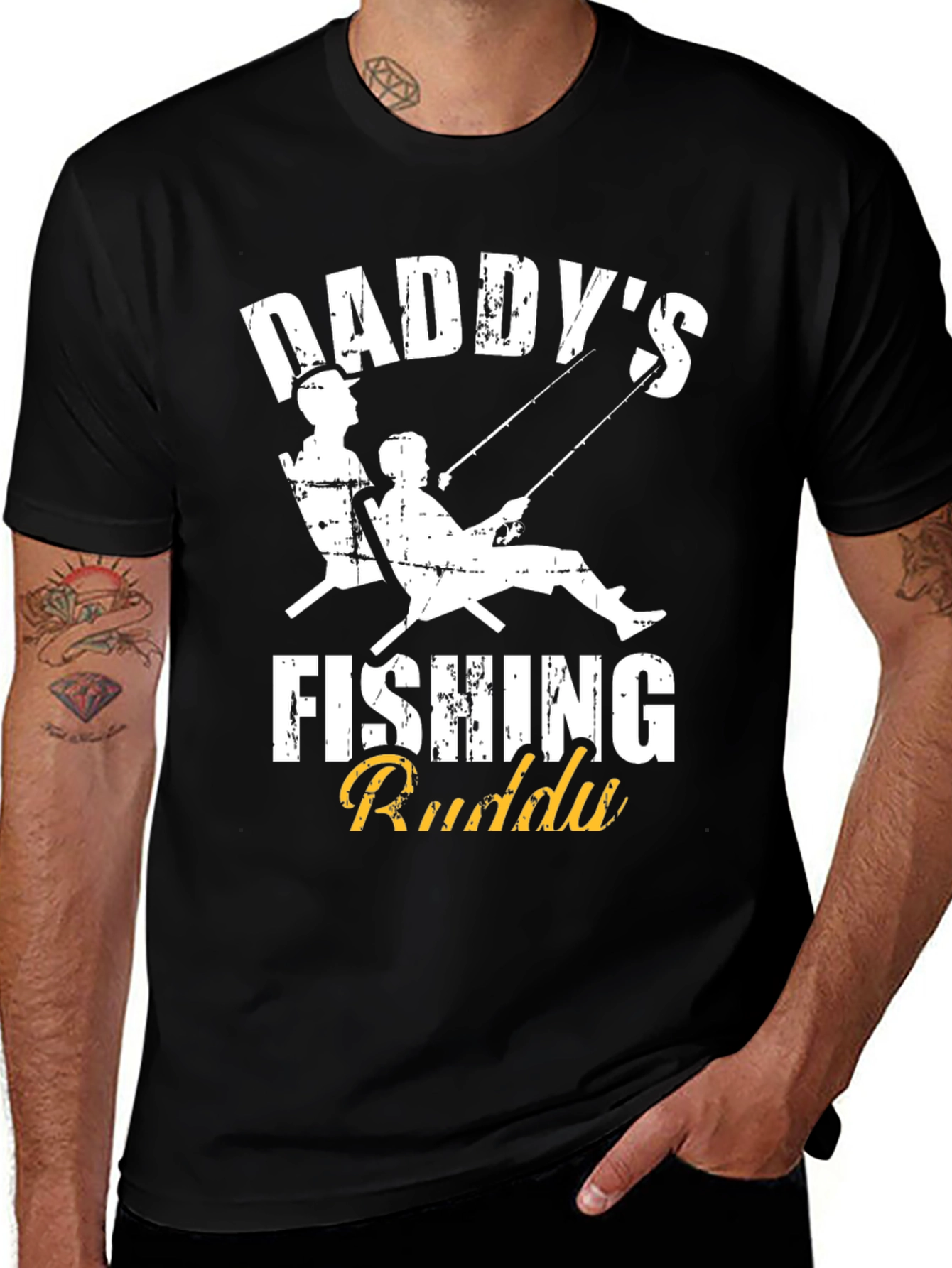 Variant 22 of Daddy's Fishing Buddy Graphic T-Shirt - Perfect for Fishing Trips