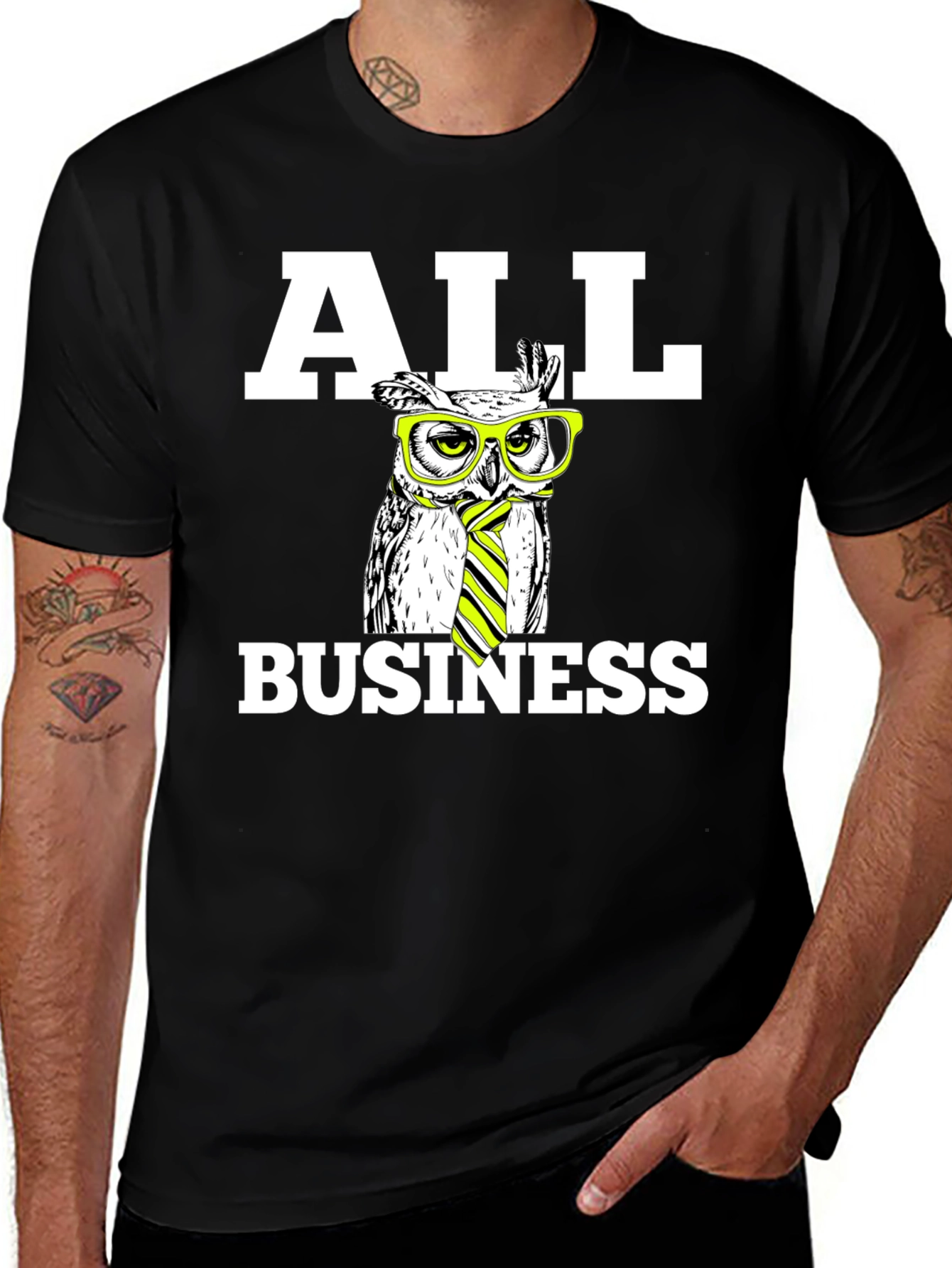 Variant 28 of All Business Owl T-Shirt - Novelty Graphic Tee