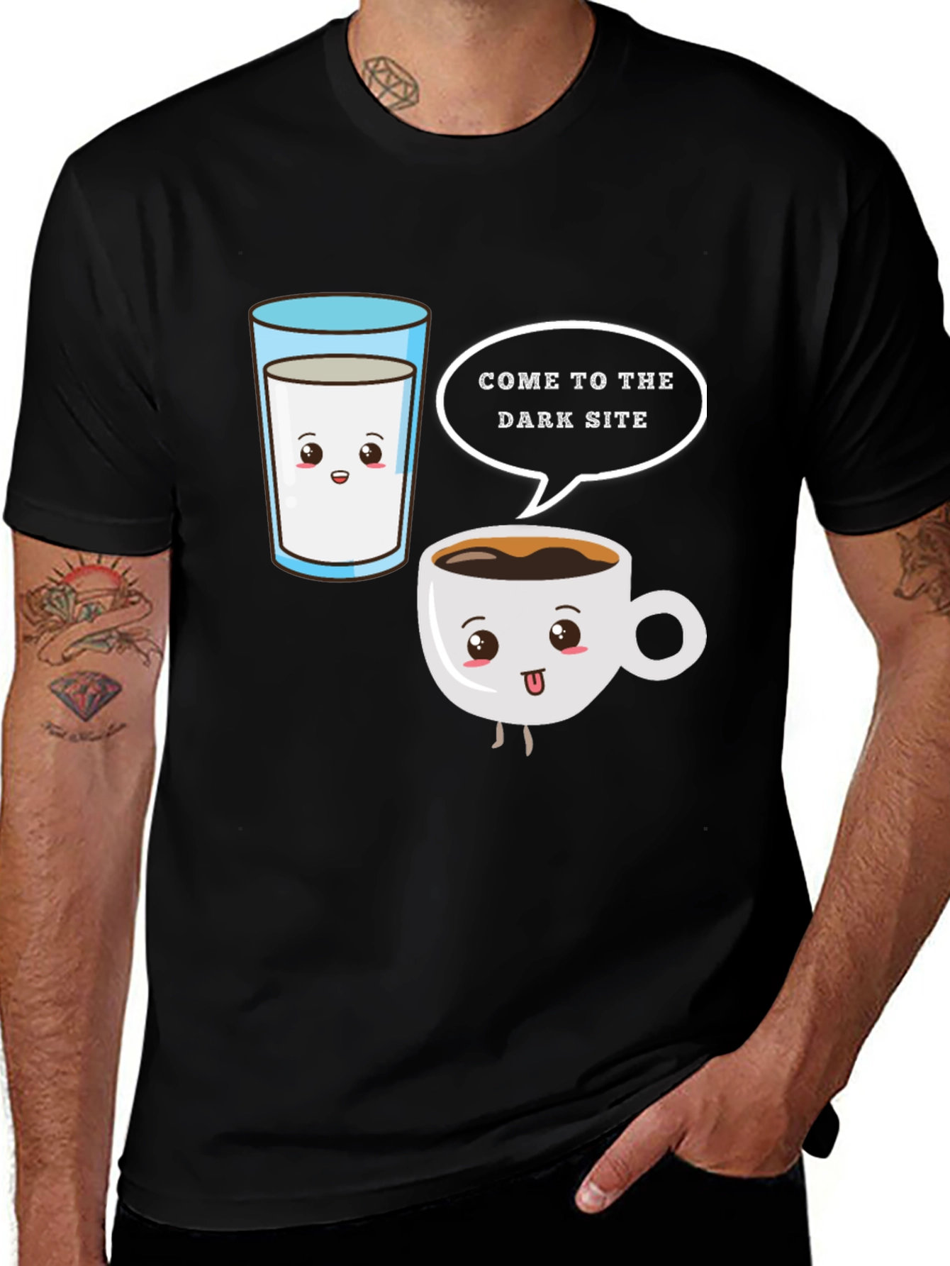 Variant 13 of Dark Side Coffee T-Shirt - Funny Cartoon Graphic Tee