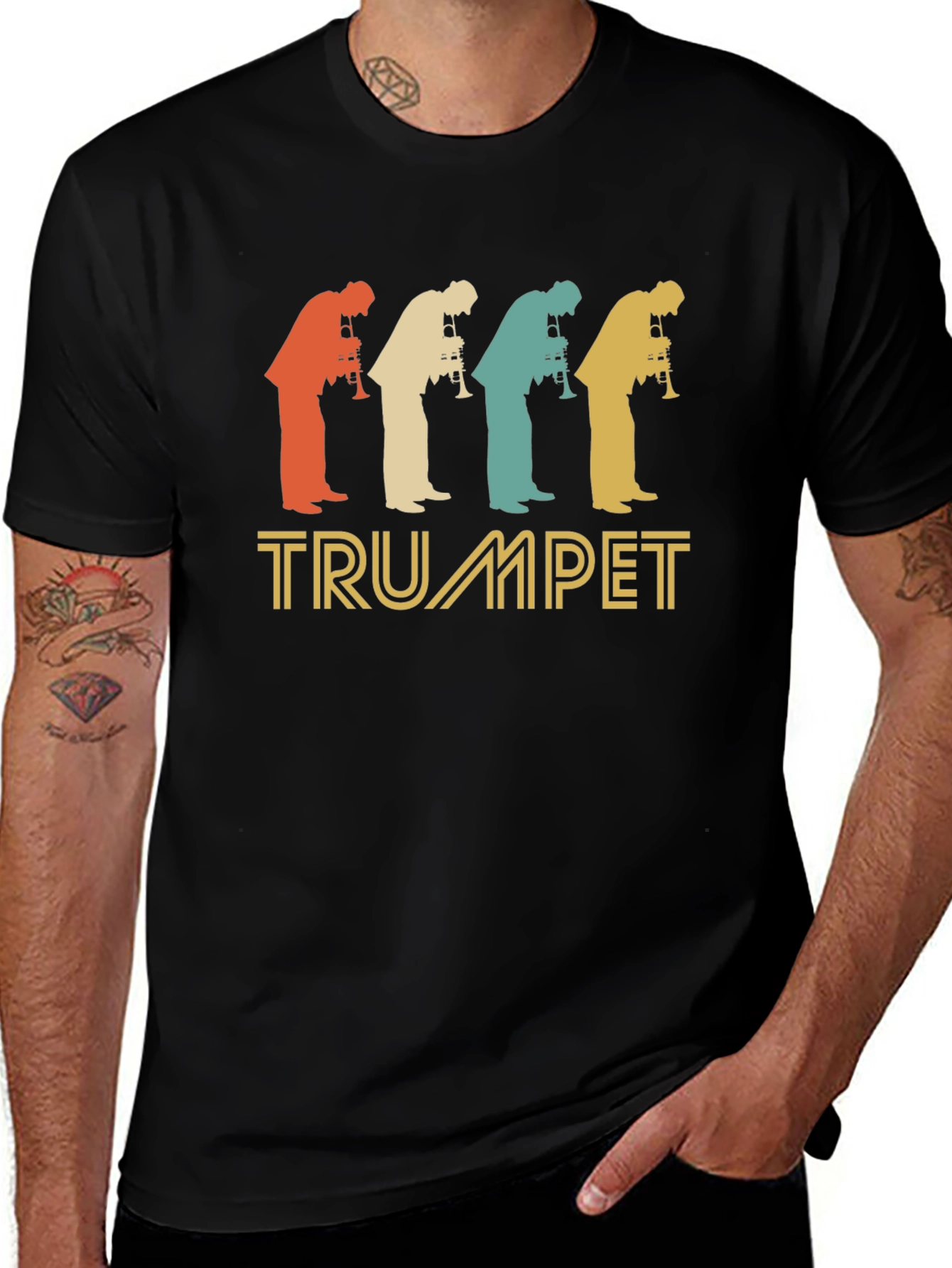 Variant 22 of Vintage Trumpet Player Silhouette T-Shirt