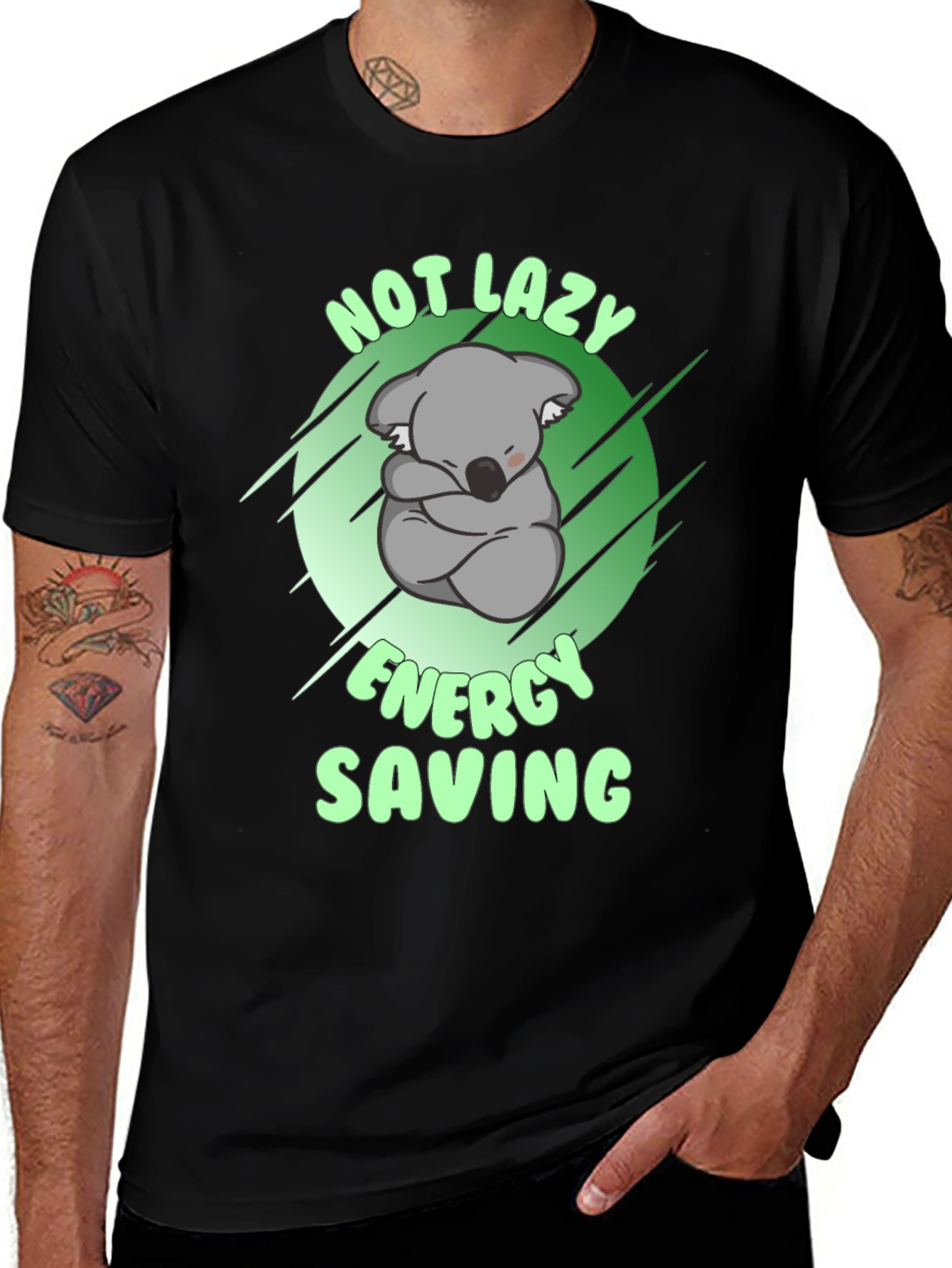Variant 18 of Not Lazy Energy Saving Koala T-Shirt