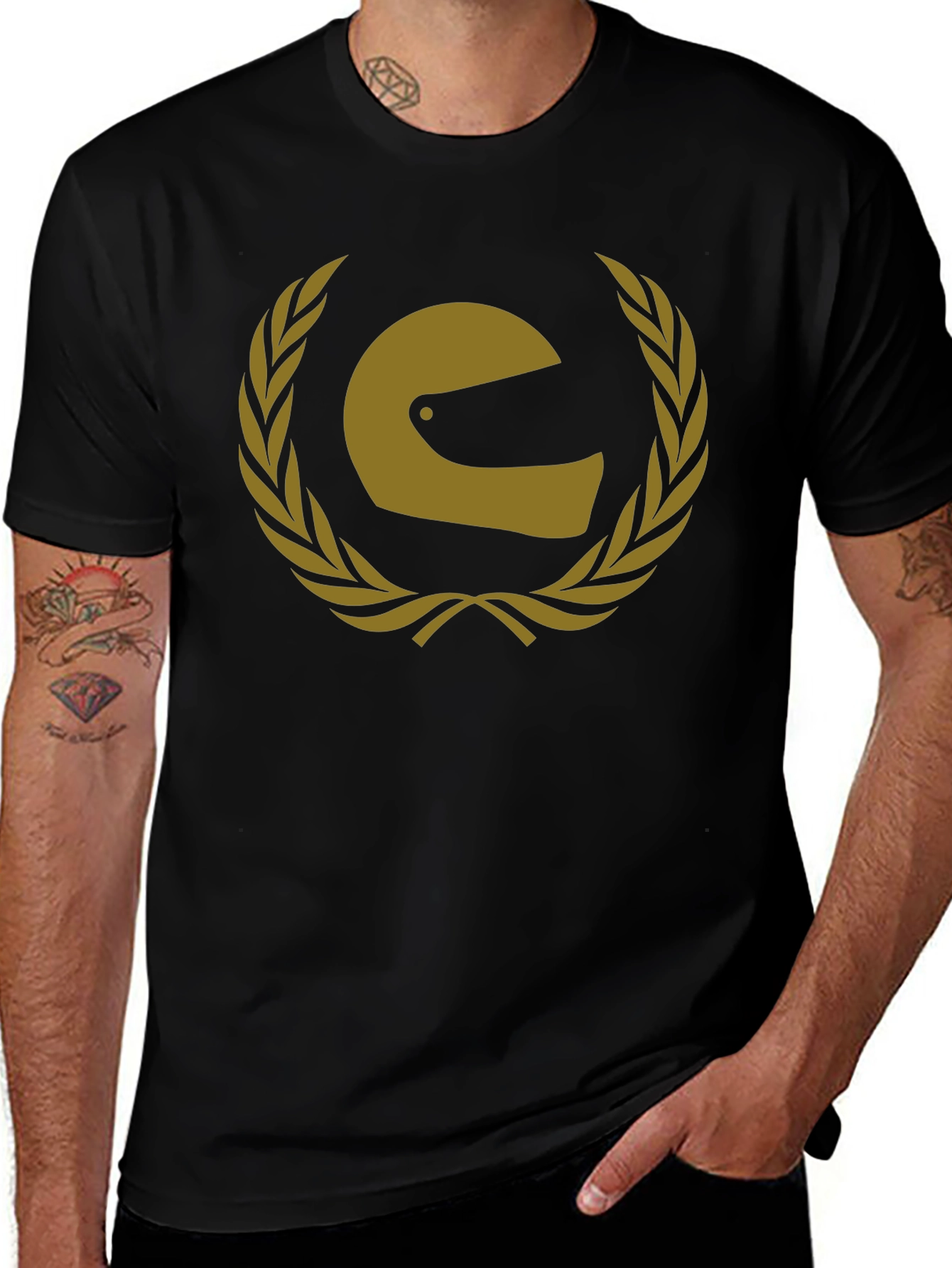 Variant 27 of Racing Helmet Laurel Wreath Graphic T-Shirt