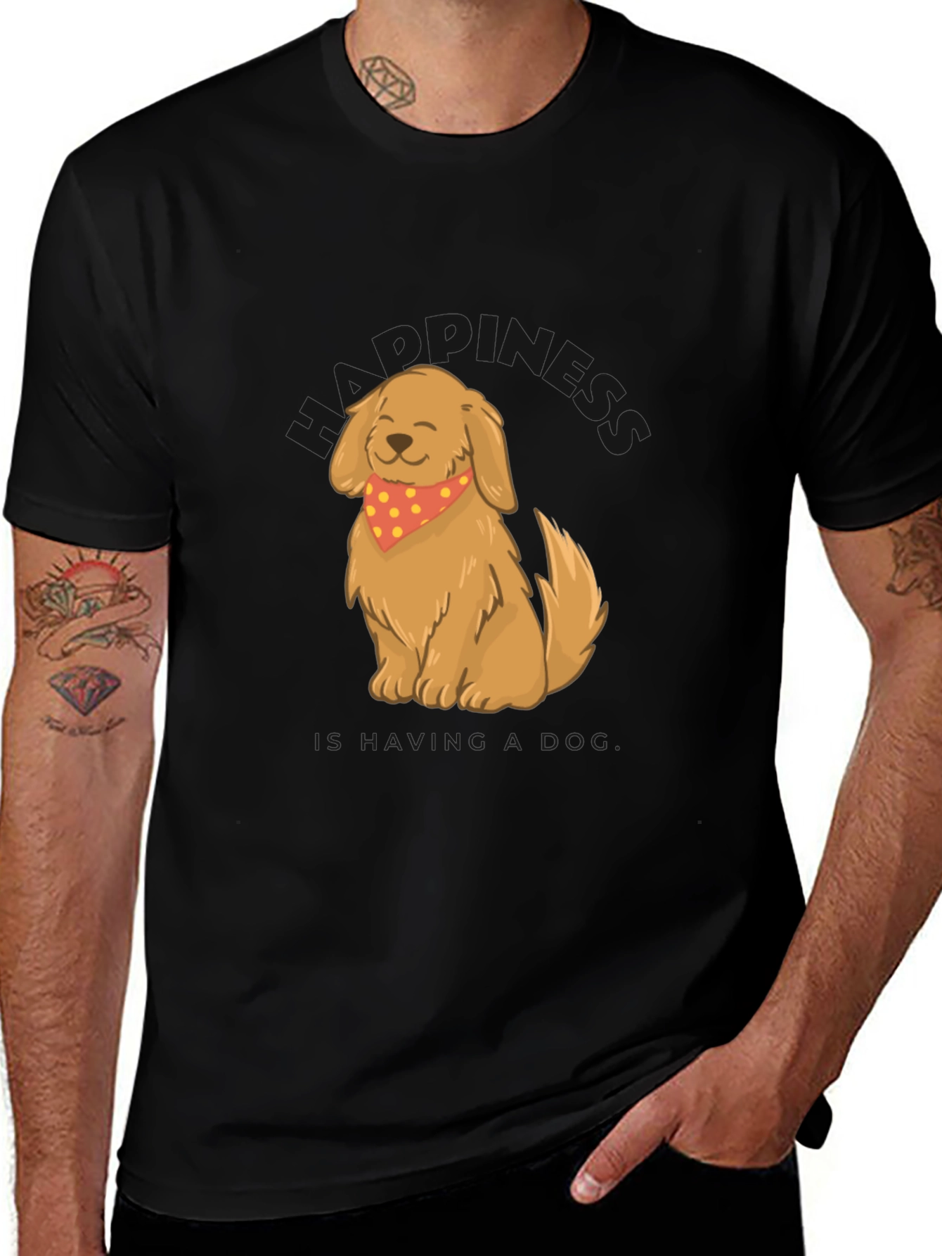 Variant 15 of Dog Graphic Tee - Cute Cartoon Dog with Bandana